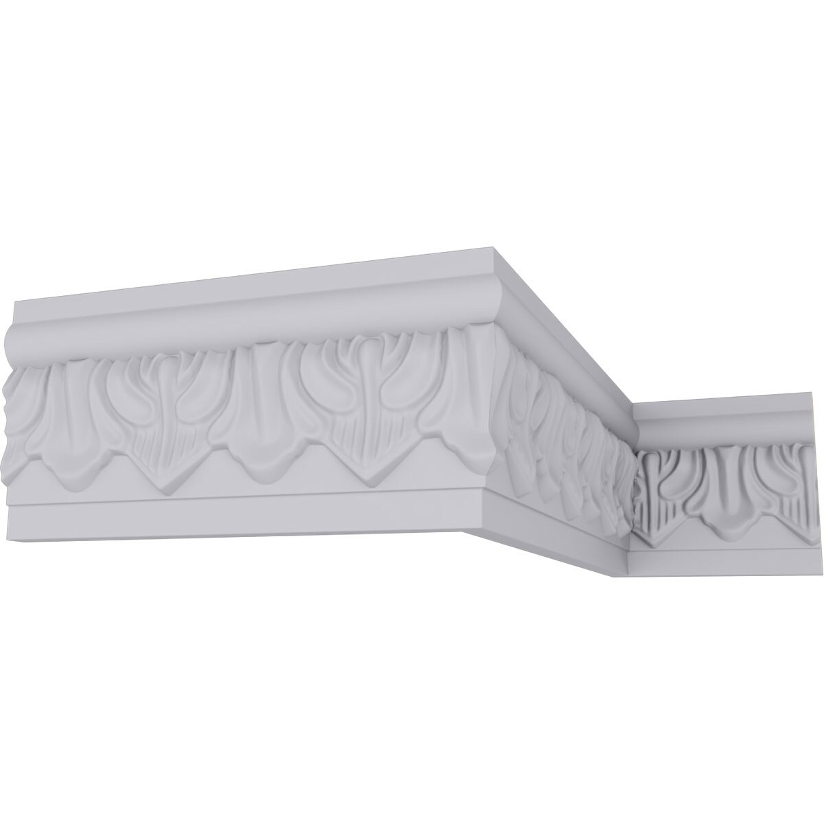 Tirana Acanthus Leaf White Polyurethane Crown Moulding 94.5"