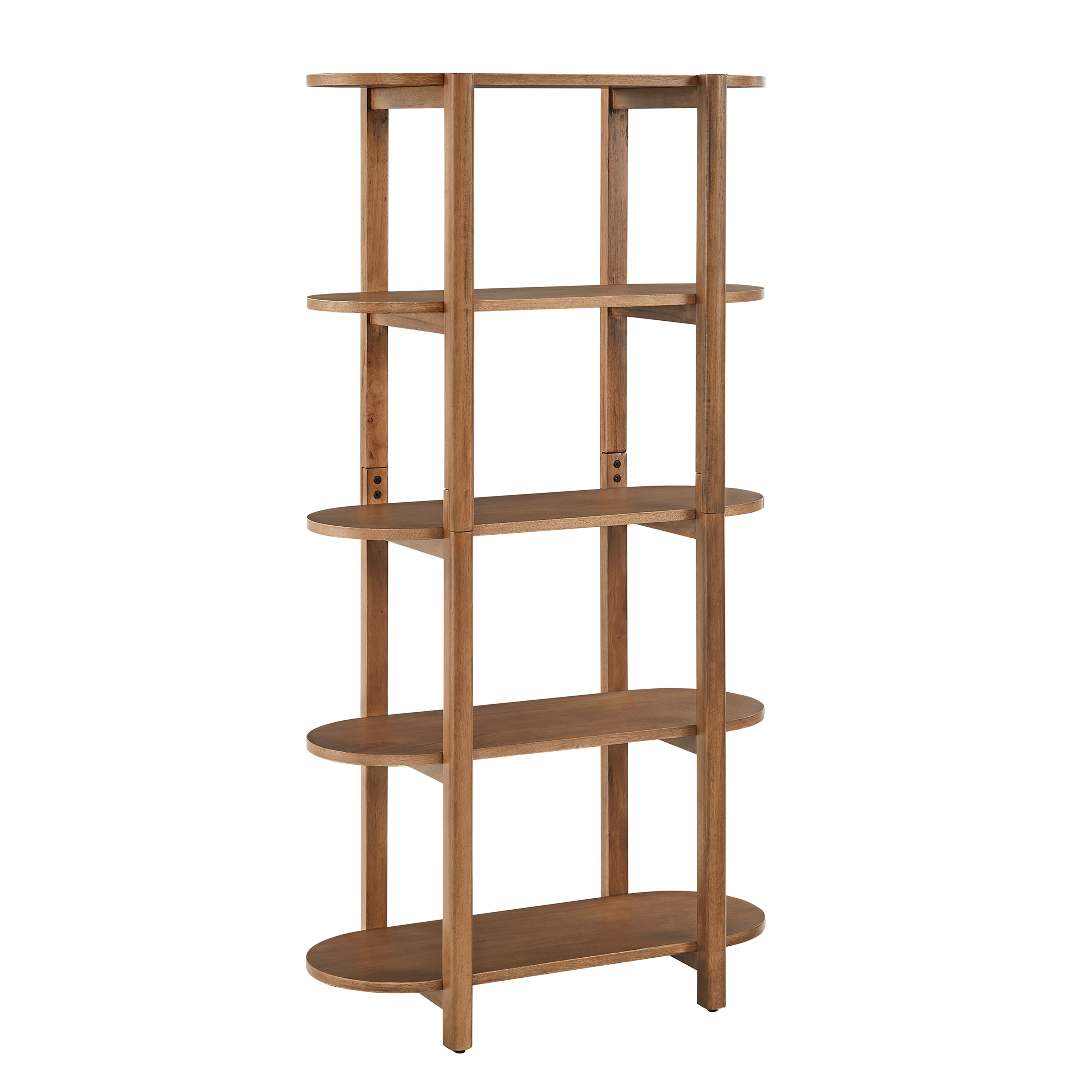 Bower Home Walnut Wood Bookcase ( 32-in W x 60-in H x 15-in D