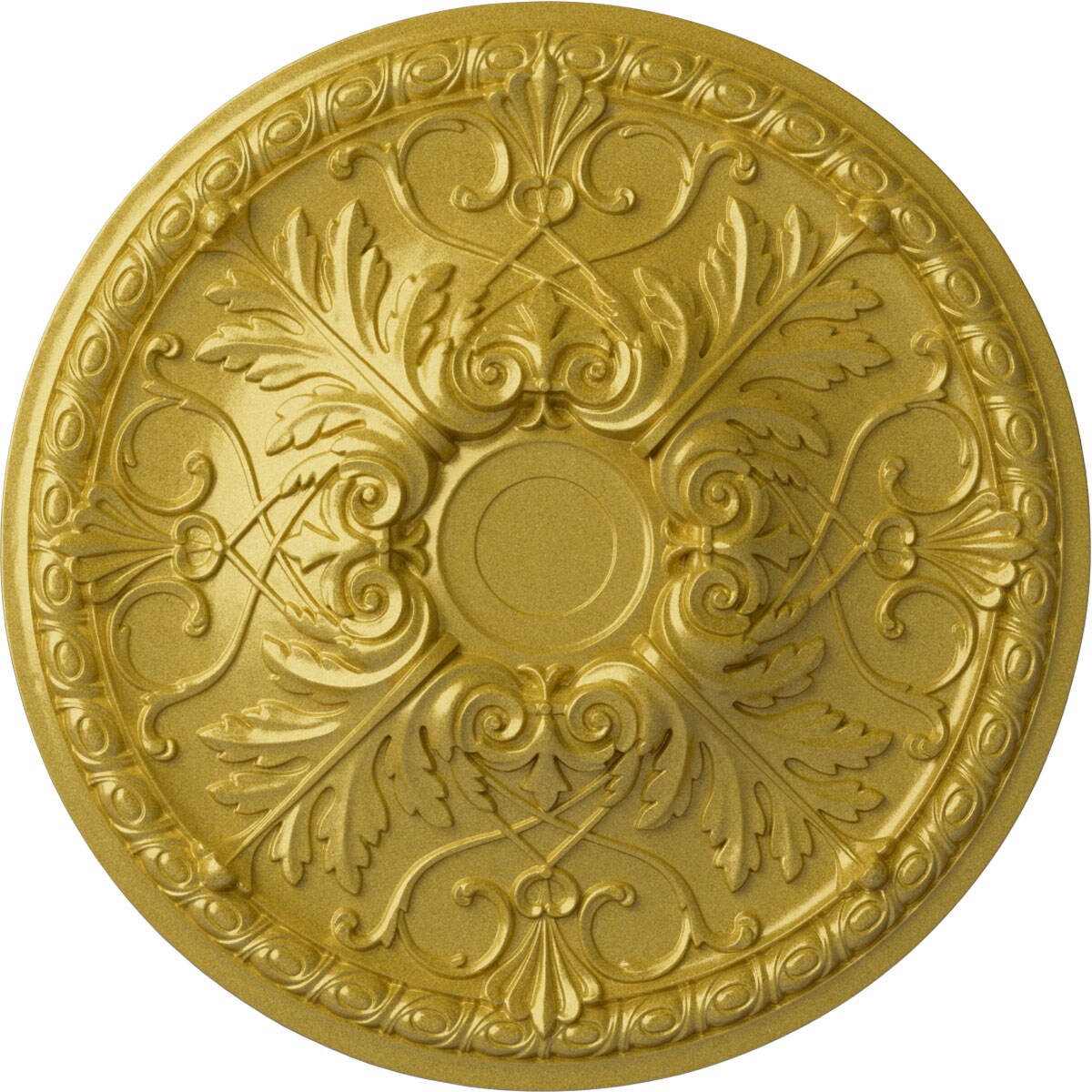 Ekena Millwork CM32TNRGS Tristan 32.375-in W x 32.375-in L Painted Rich Gold Polyurethane Whole Ceiling Medallion