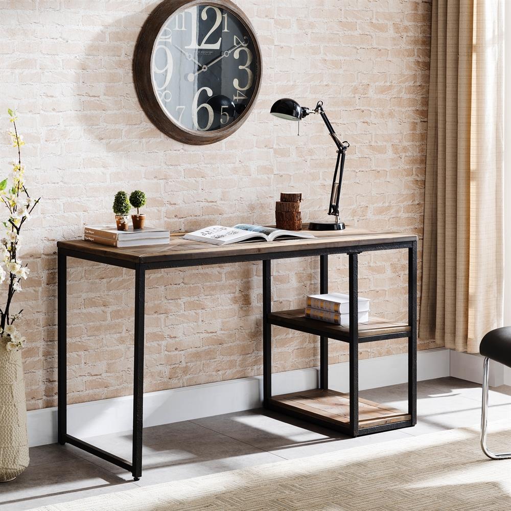 allen + roth 44-in Brown Rustic Writing Desk in the Desks department at