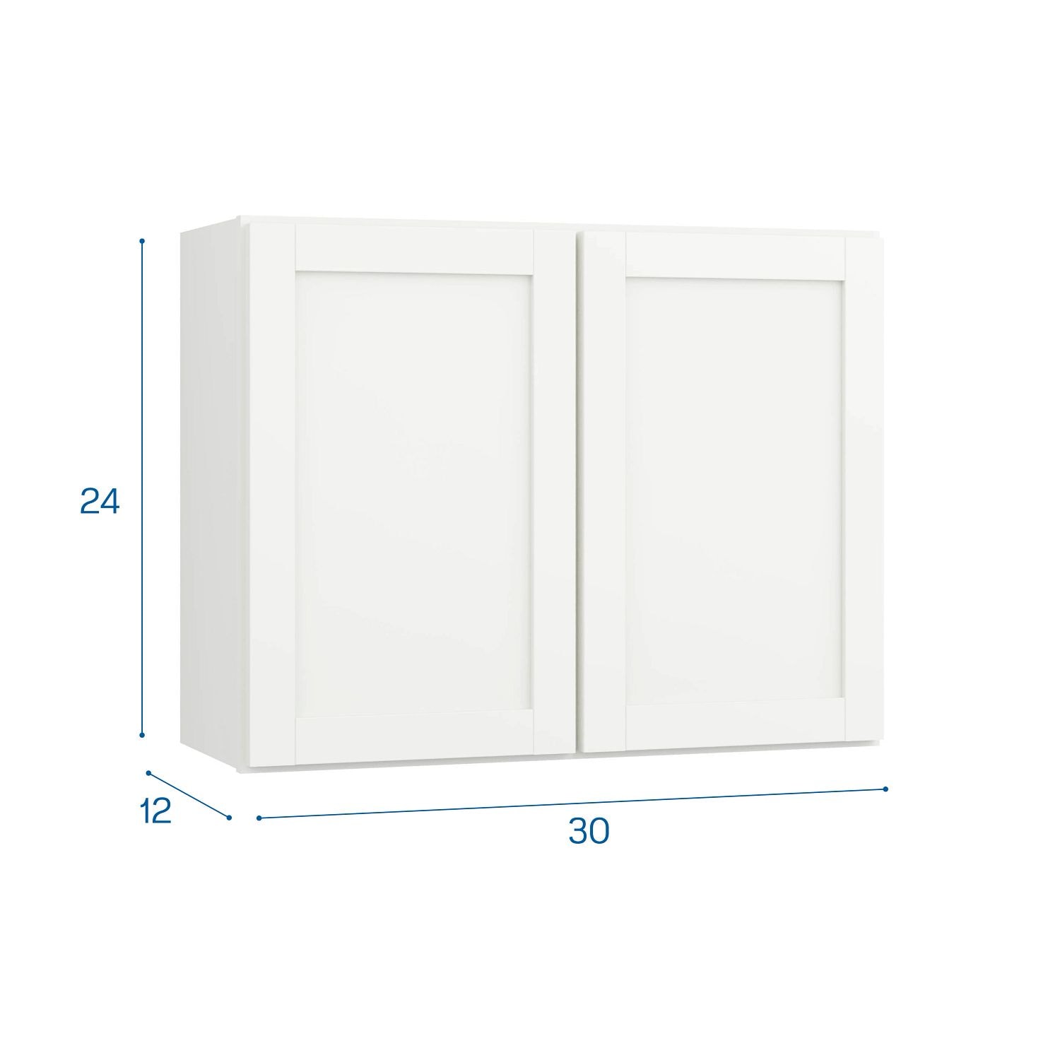 Project Source Conway 30-in W x 24-in H x 12-in D White Door Wall Fully ...