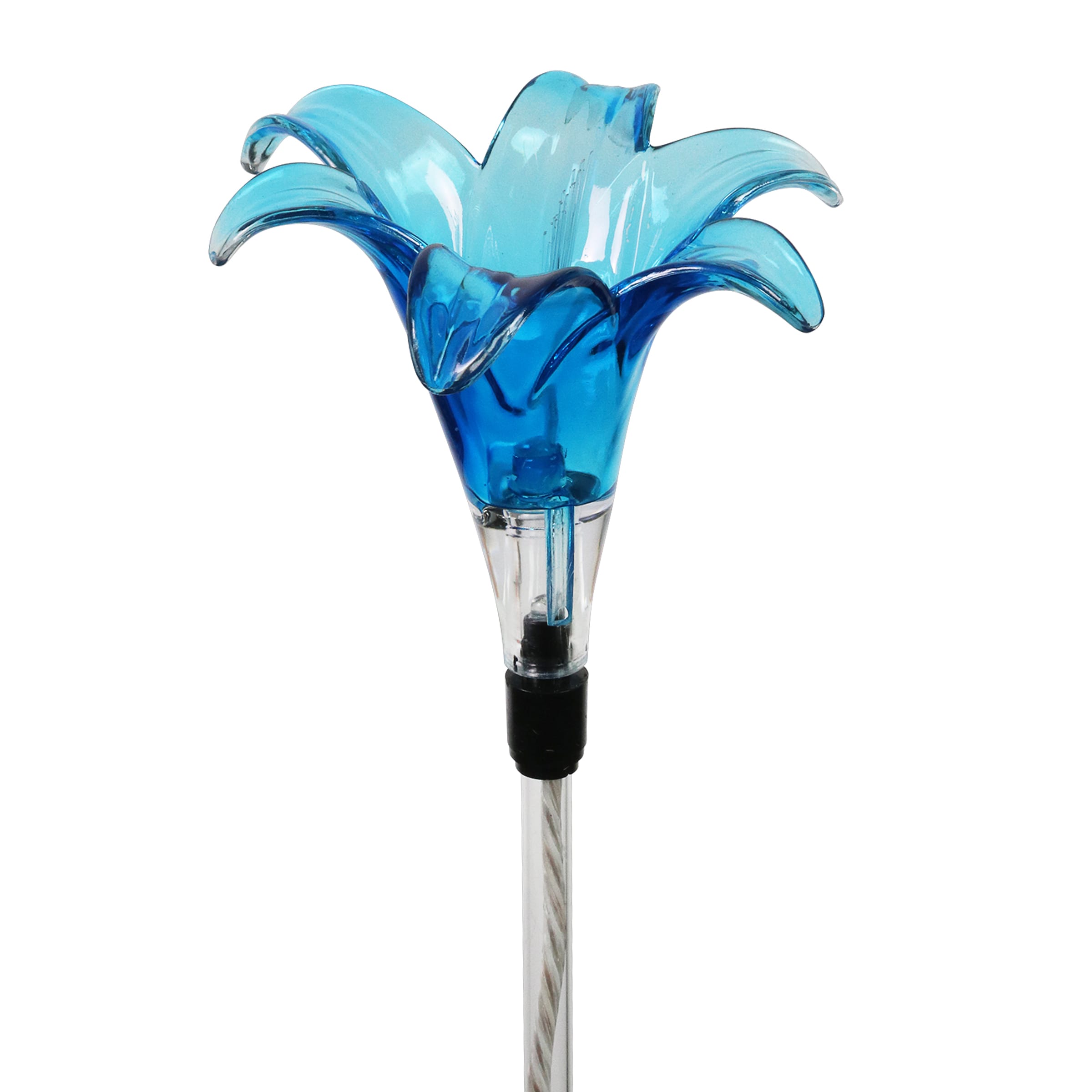 Exhart 18847-RS 35-in Blue Plastic Solar Flower Stake