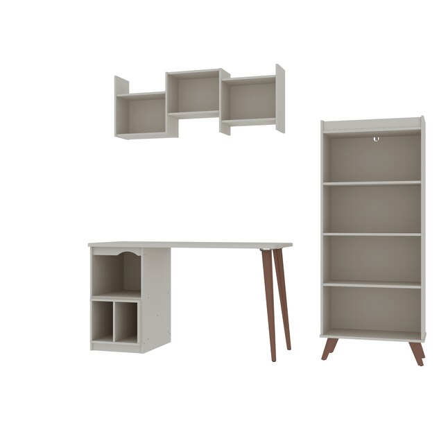 Extra Storage Home Furniture Office Set, White Home Office Bookcase