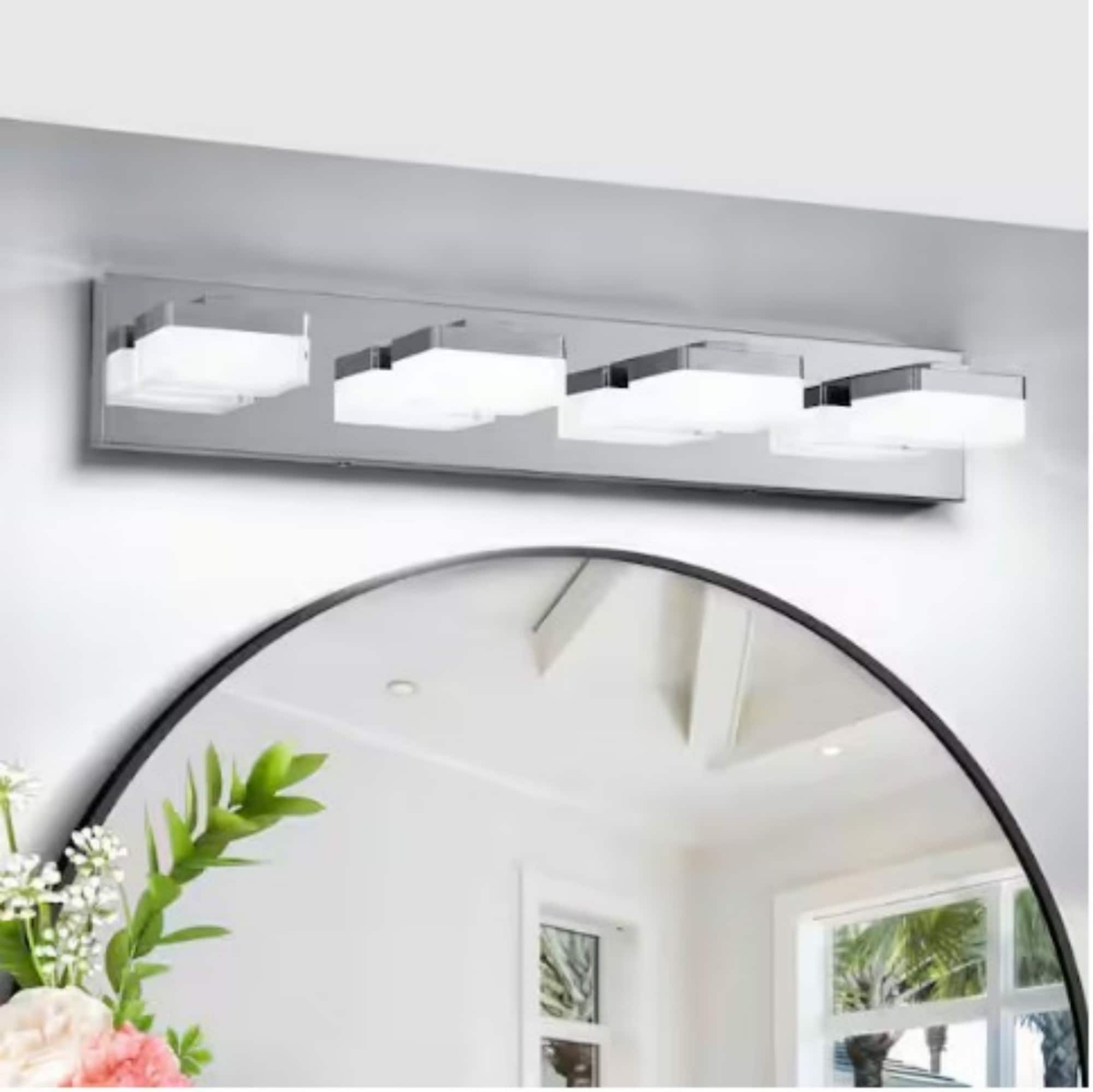 ToolCat 24.8-in 4 Light Chrome Integrated LED Modern/contemporary Bathroom Vanity light