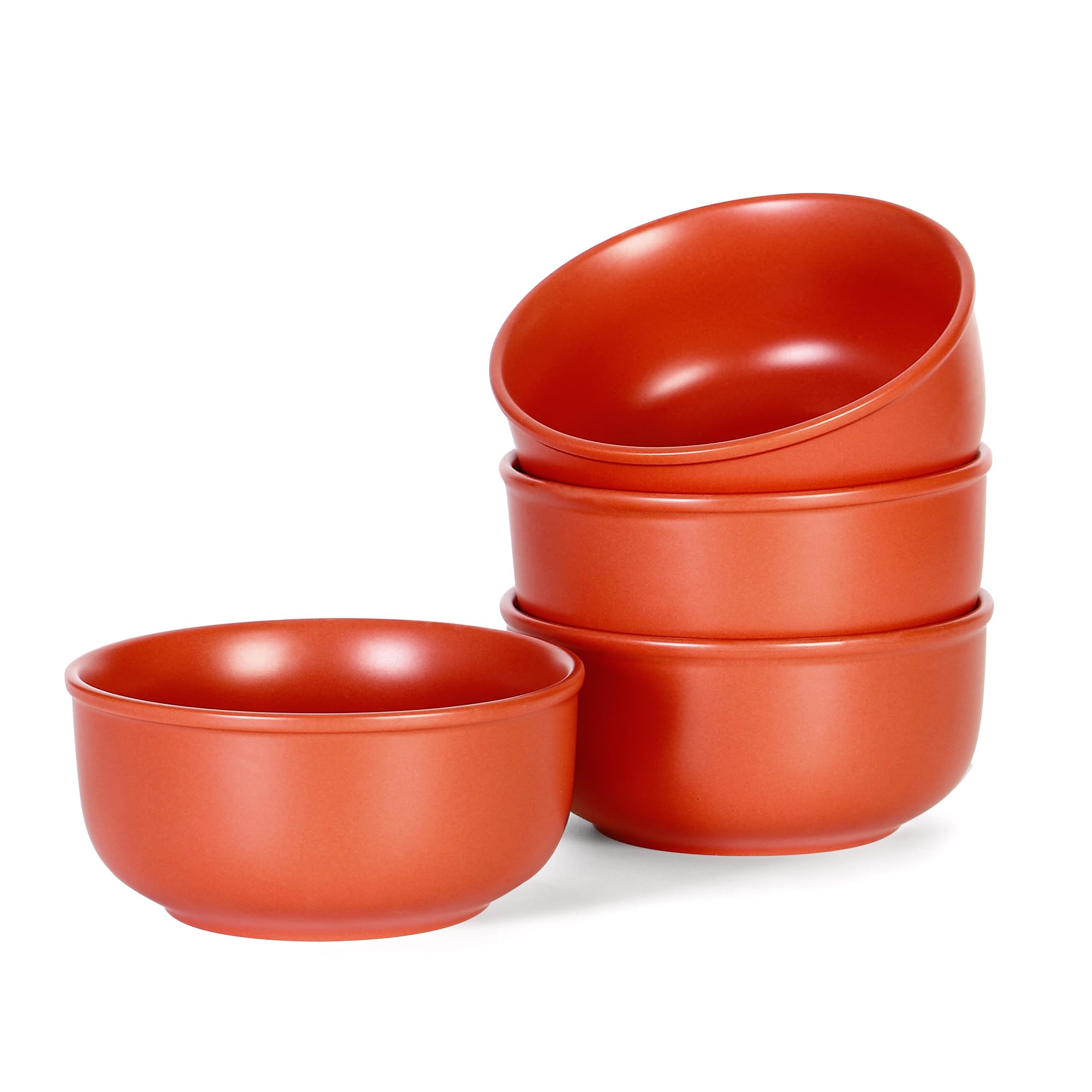 Aoibox  6 Inch Ceramic Cereal Bowls Set of 4 30 oz Capacity Rustic Matte Glazed Stoneware in Terracotta Blush