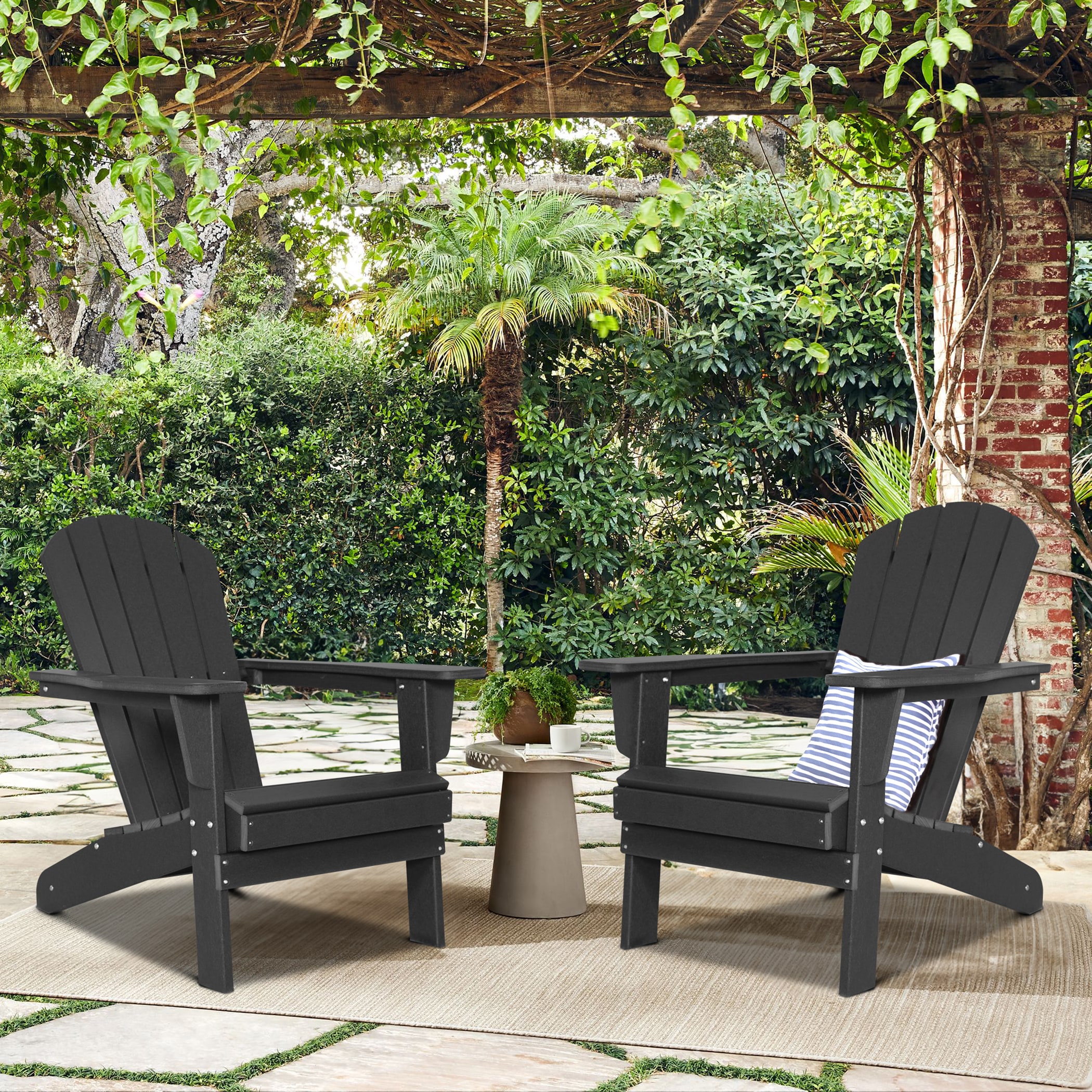 Black plastic discount adirondack chairs lowes