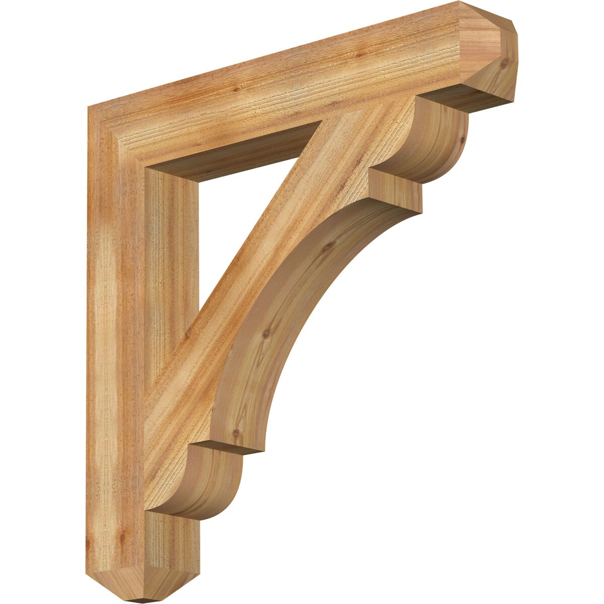 Ekena Millwork BKT06X38X38OLY04RWR Olympic craftsman rough sawn 6-in x 38-in x 38-in Western red cedar Brown Wood Standard bracket