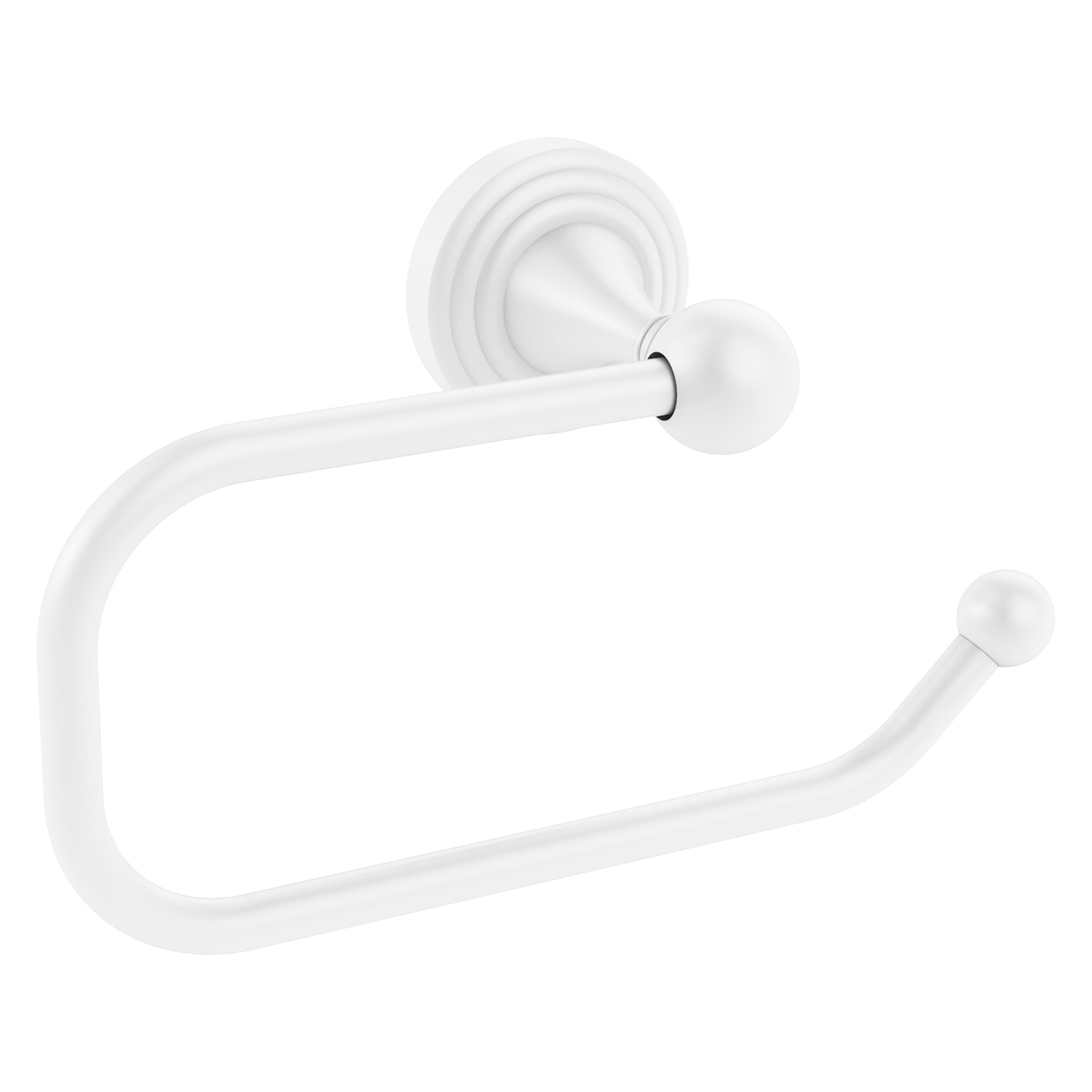 Allied Brass SG-24E-WHM Sag Harbor Matte White Wall mount Single post Toilet Paper Holder 1 -Rolls with Storage