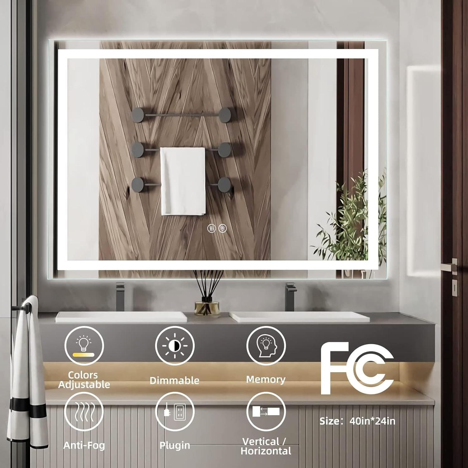 GAOMON LSPPJOK-FQZ1E46GS9 Framed-Bath-Mirrors - View #2