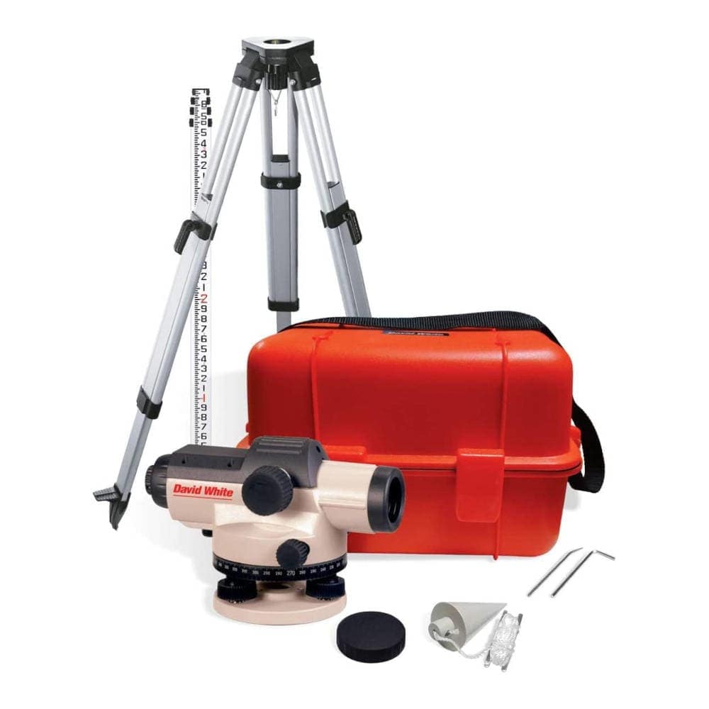 David White 340312-NC  45-D8926K-1T - AL8-26 26X Automatic Level Kit with Tripod and 10ths Leveling Rod