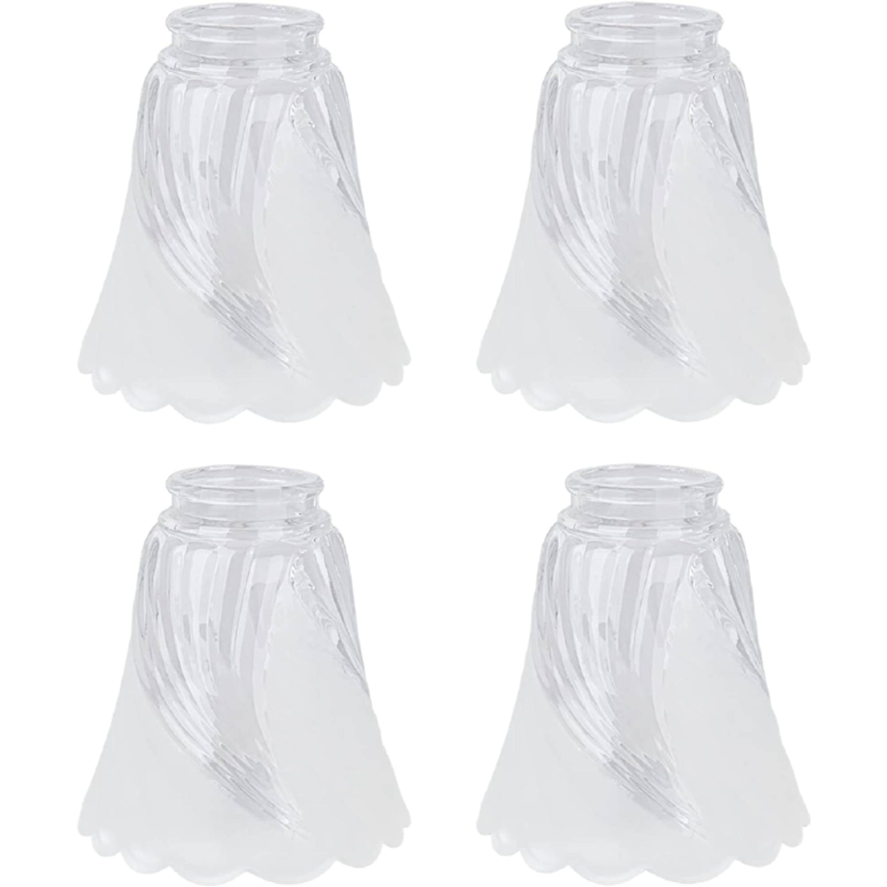 Aspen Creative Corporation 23063-4 4.875-in x 4.75-in Clear Frosted Textured glass Ceiling fan light shade with 2-1/8-in Fitter (Setscrew Fitter)