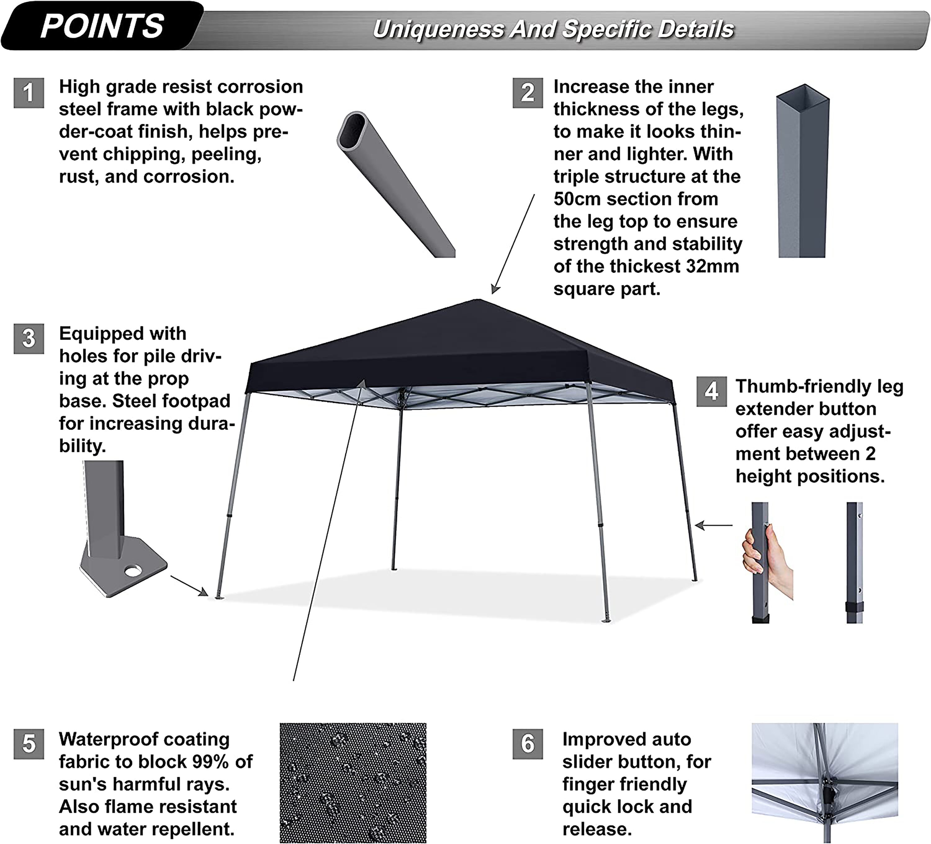 ABCCANOPY AHXJ-10FTBLACK Canopies-Sl - View #3