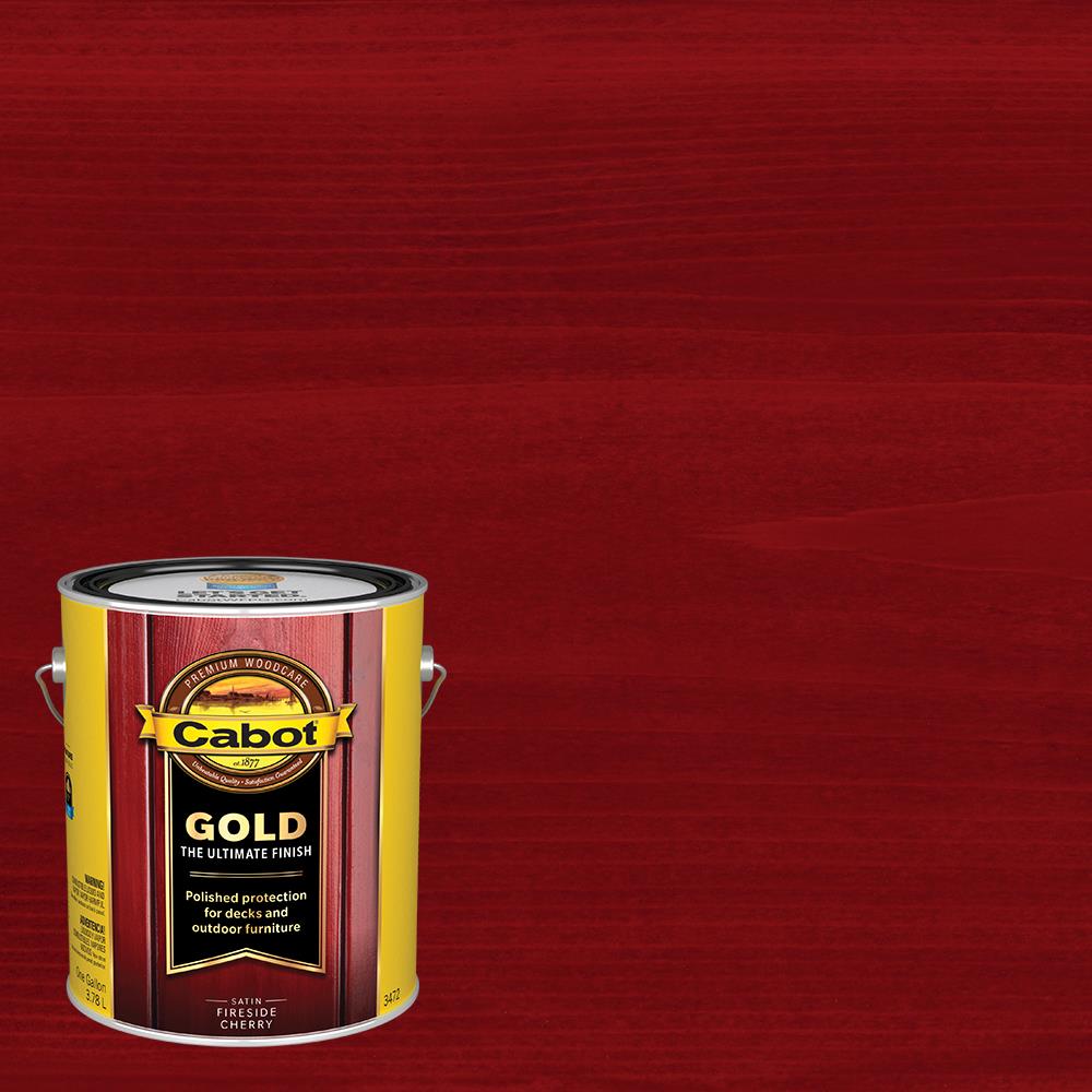 Cabot Gold Pre-tinted Fireside Cherry Transparent Exterior Wood Stain and  Sealer (1-Gallon) at