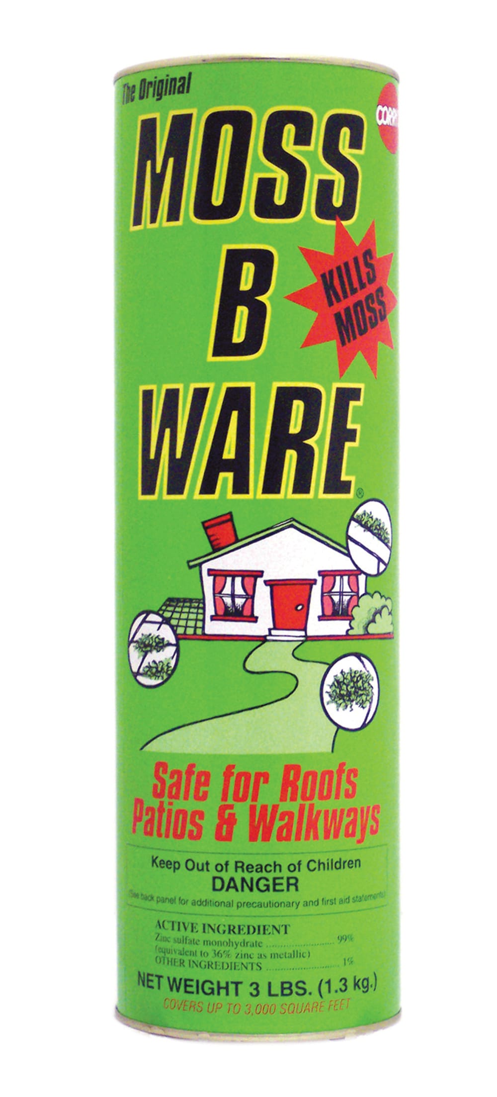 Corry's 1091941483 Moss B Ware Granules for Roofs and Walks 3 -lb Moss control