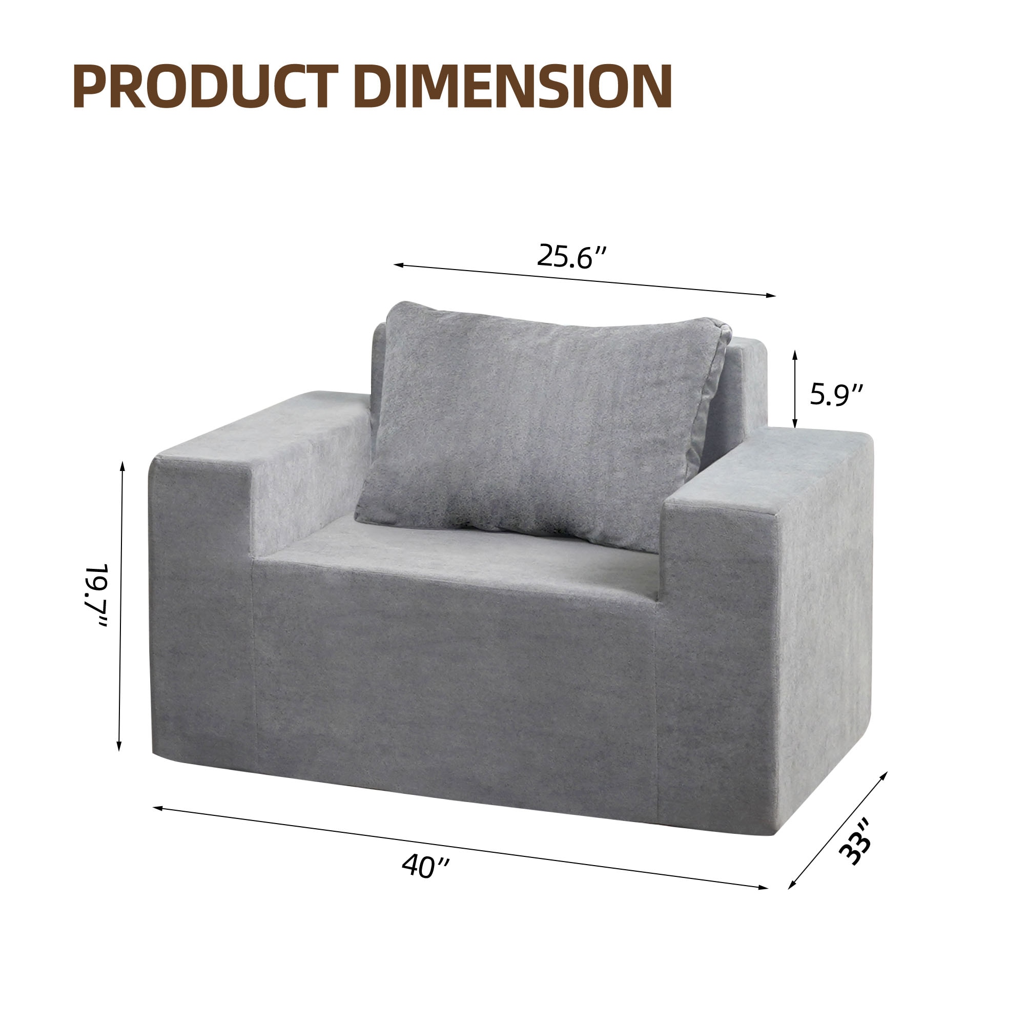 LOVMOR Sofa in a box Foam Sofa Couch with Pillow Bean Bag Chairs for ...