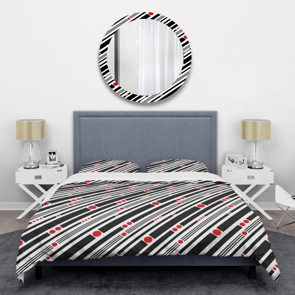 Designart BED24028-Q 3 -Piece Black Queen Duvet cover Set