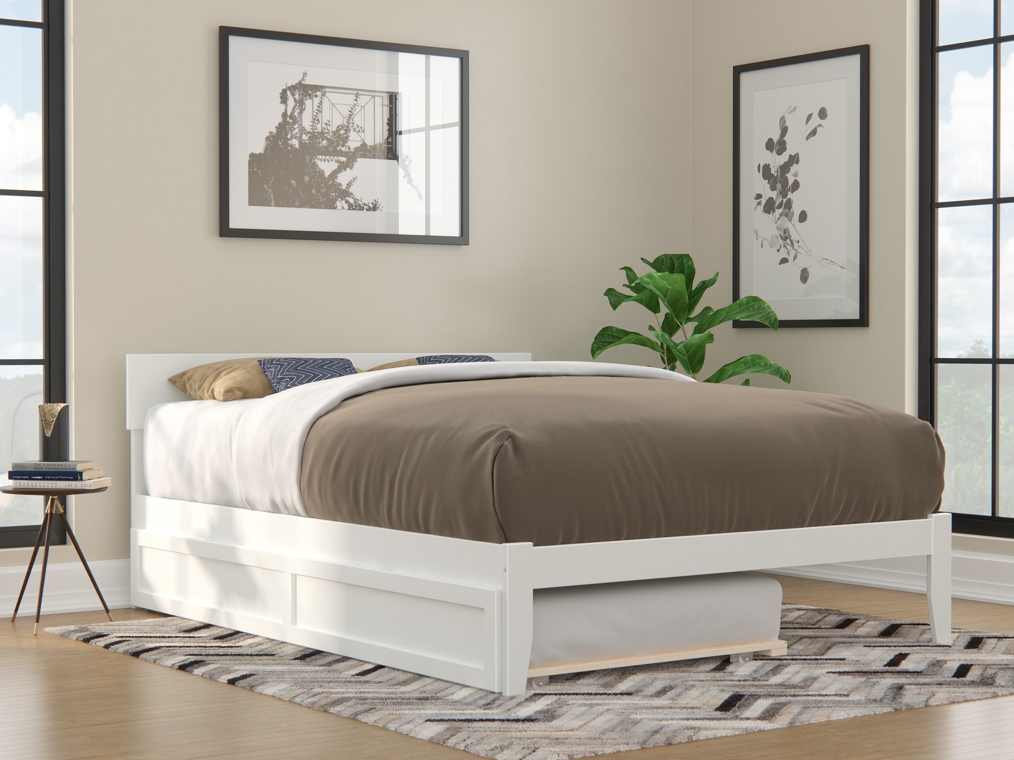 AFI Furnishings AG8111142 Boston White Queen Wood Trundle Bed