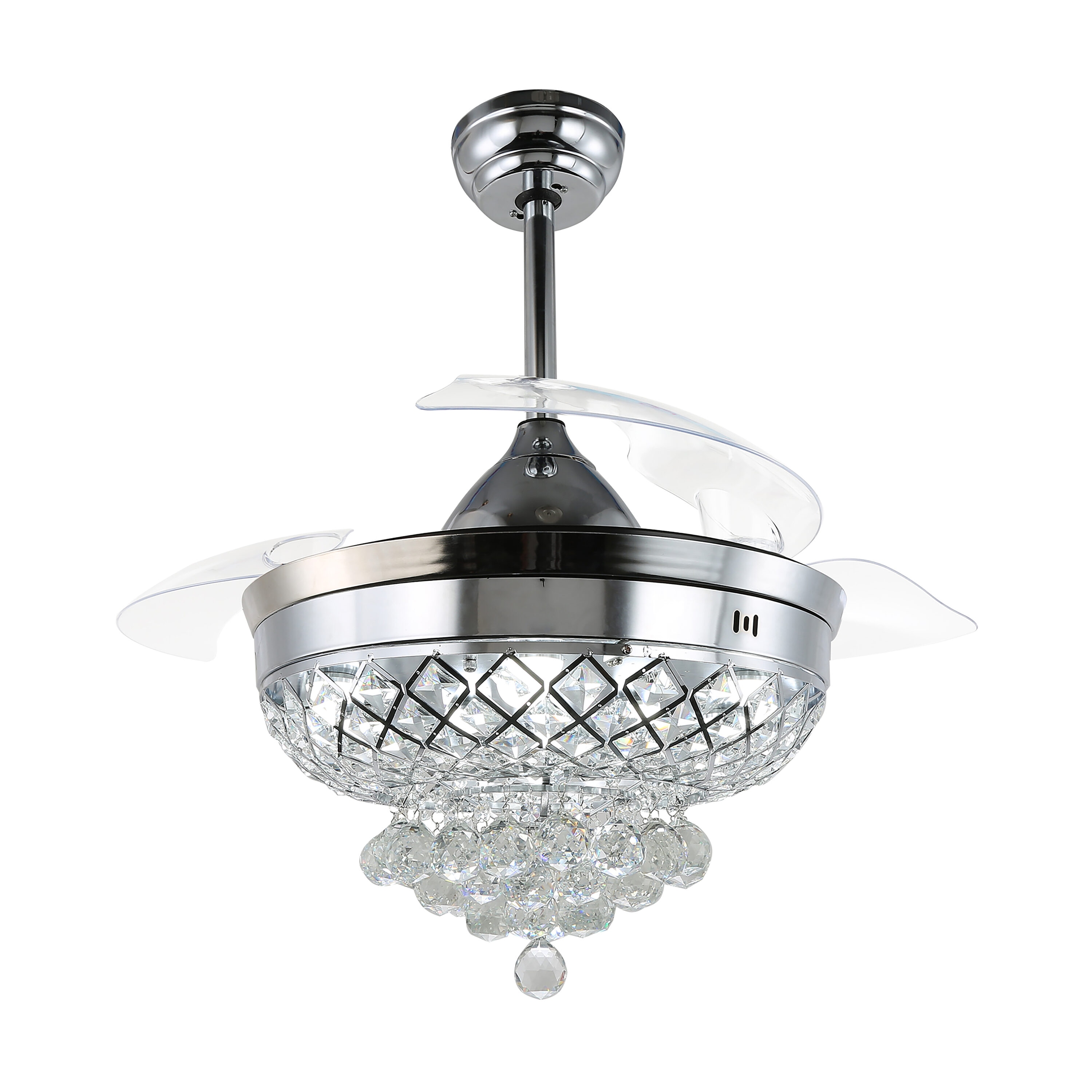 Cusp Barn BD4207-C BD4207 42-in Color-Changing Chrome with Ceiling Fan With Light - Remote Included ( 3 -Blade )