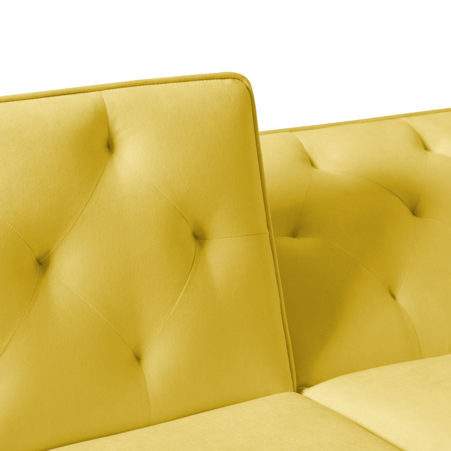 AHIOU HOME Yellow Contemporary/Modern Velvet Twin Sofa Bed in the