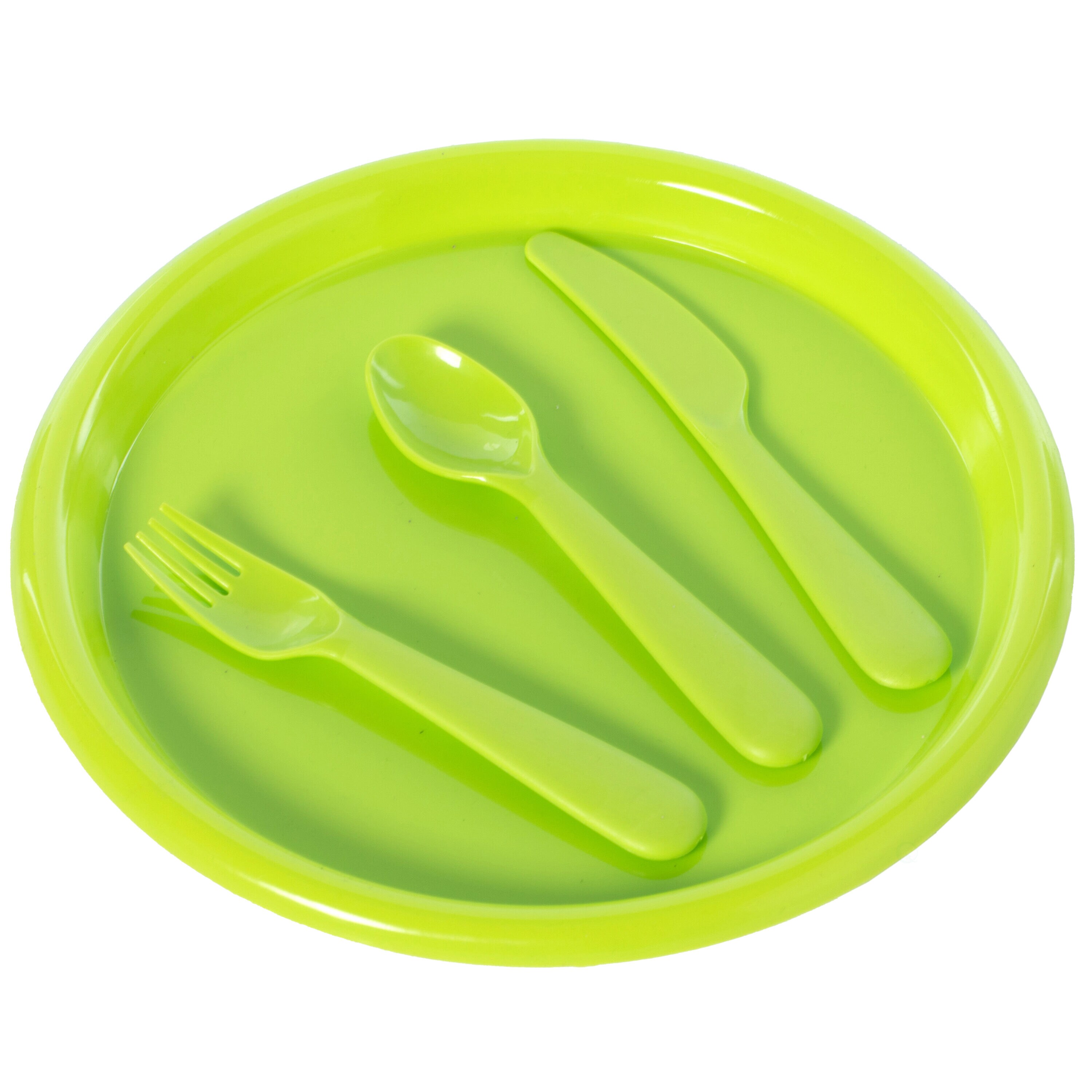 Buy Wholesale QI003831 Reusable Cutlery Set of 4 Plastic Plates