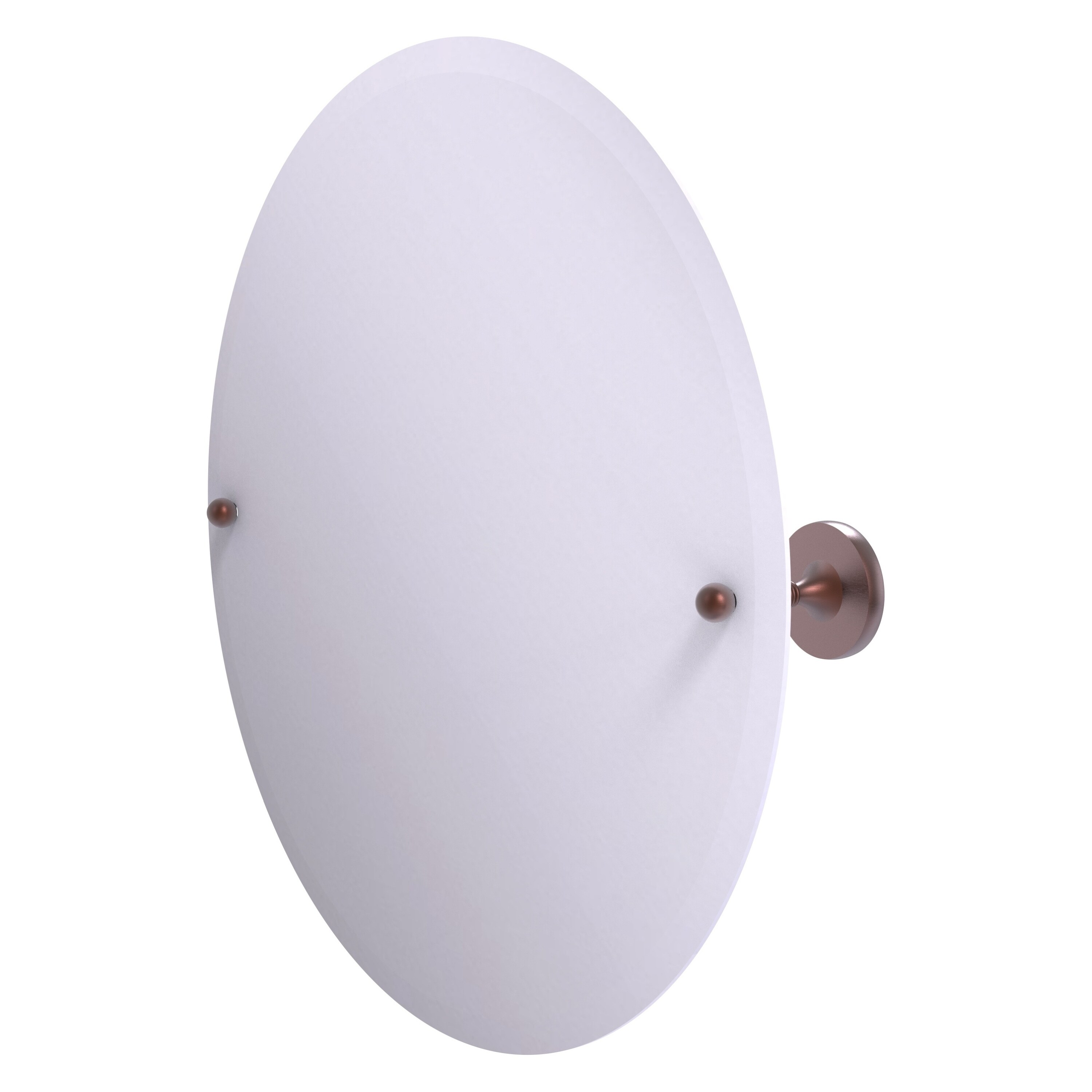 Allied Brass SL-90-CA Shadwell 22-Inches x 3.4-Inches Beveled Frameless Round Tilting Bathroom Vanity Mirror ( Antique Copper )