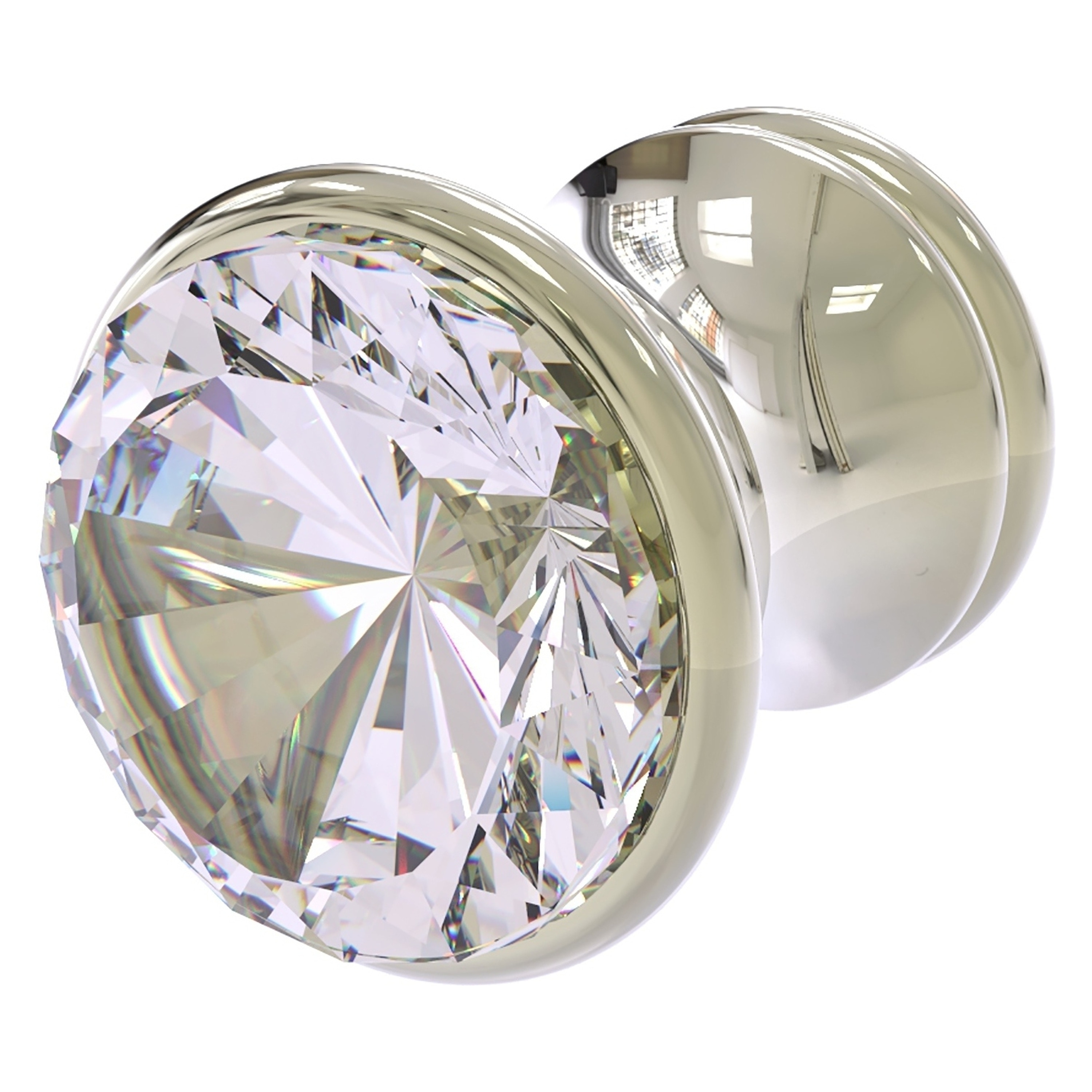 Allied Brass CC-10-PNI Carolina Crystal 1-1/2-in Polished Nickel Round Traditional Cabinet Knob