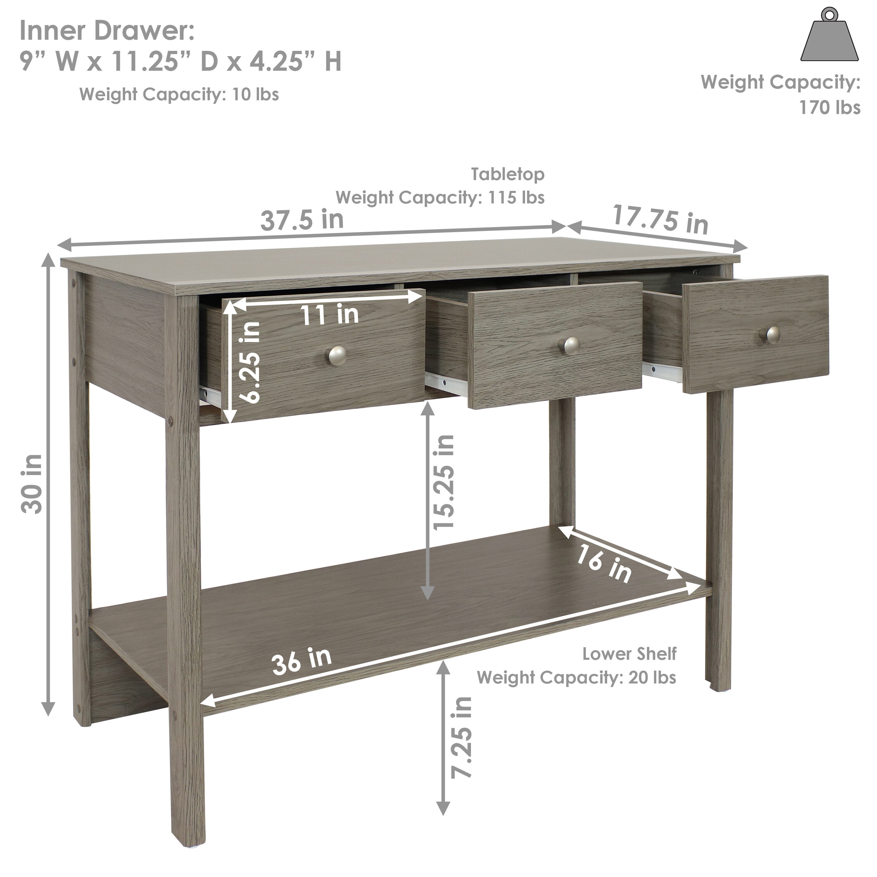 Sunnydaze Decor DTA-287 Console-Sofa-Tables - View #8