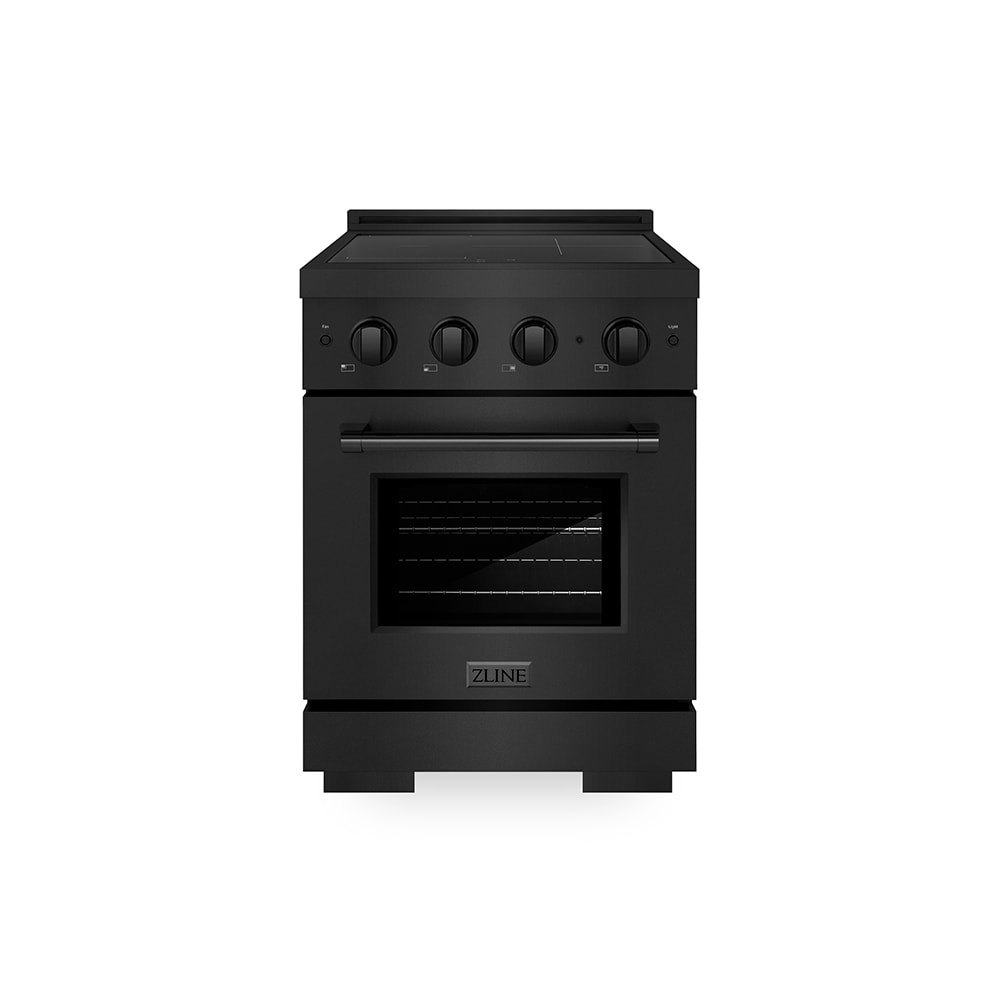 ZLINE KITCHEN & BATH Paramount 24-in 3 burners 3.2-cu ft , Convection Oven Freestanding Single Induction Range ( Black Stainless Steel ) #SINRB-24