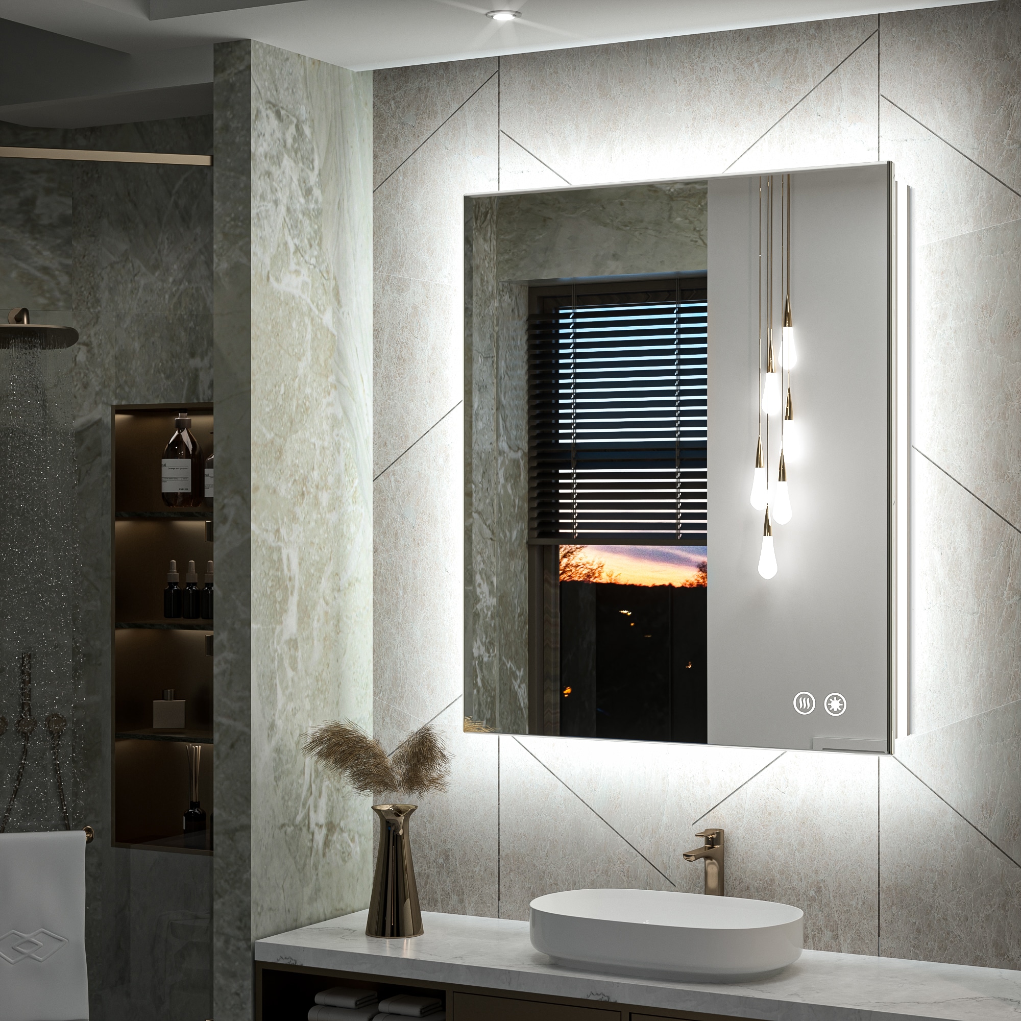 Keonjinn LW-JZ-BG-6181 Framed-Bath-Mirrors - View #2