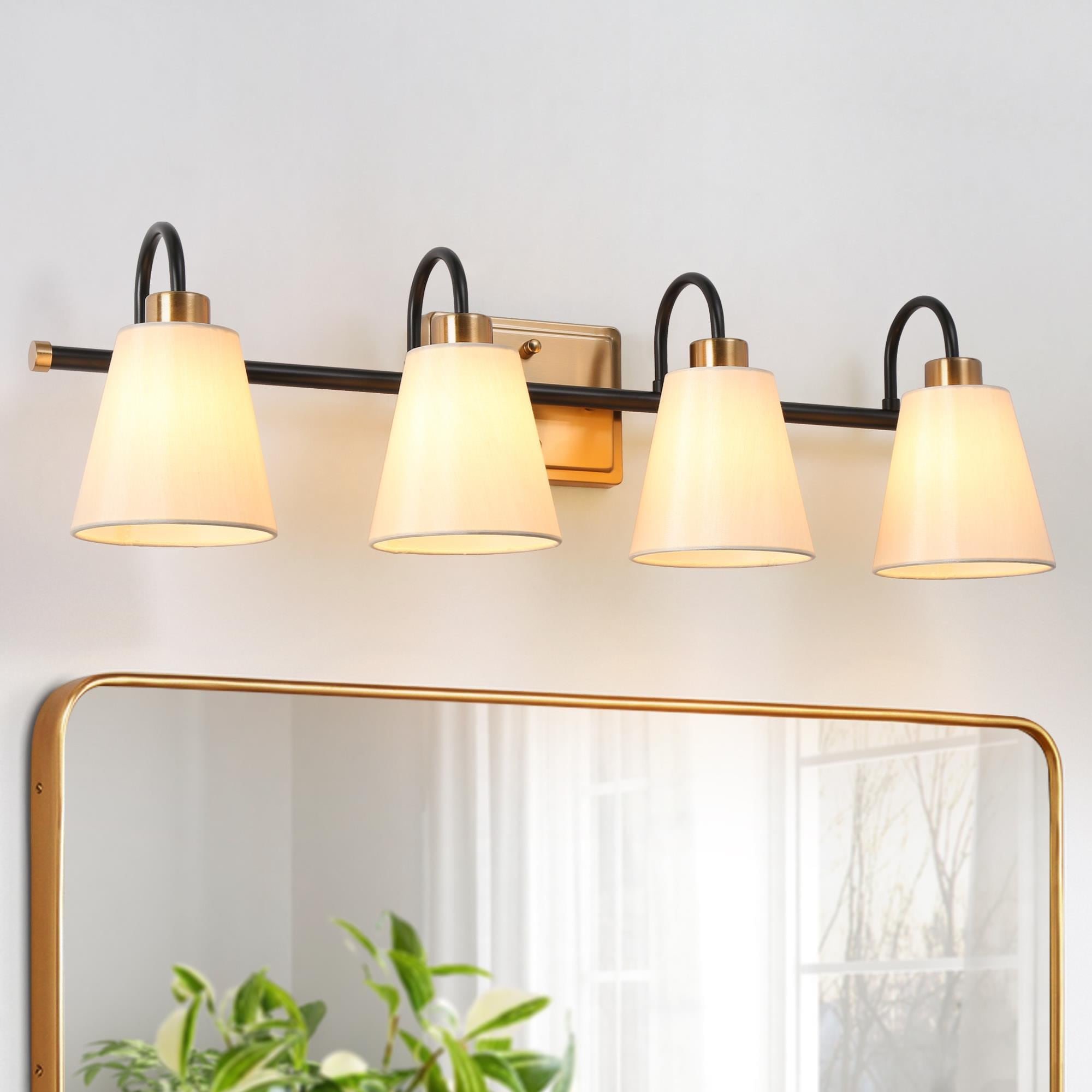LNC L6FV3QZ71W498C Jacarmellia 28-in 4 -Light Matte Black Modern/contemporary Vanity light bar