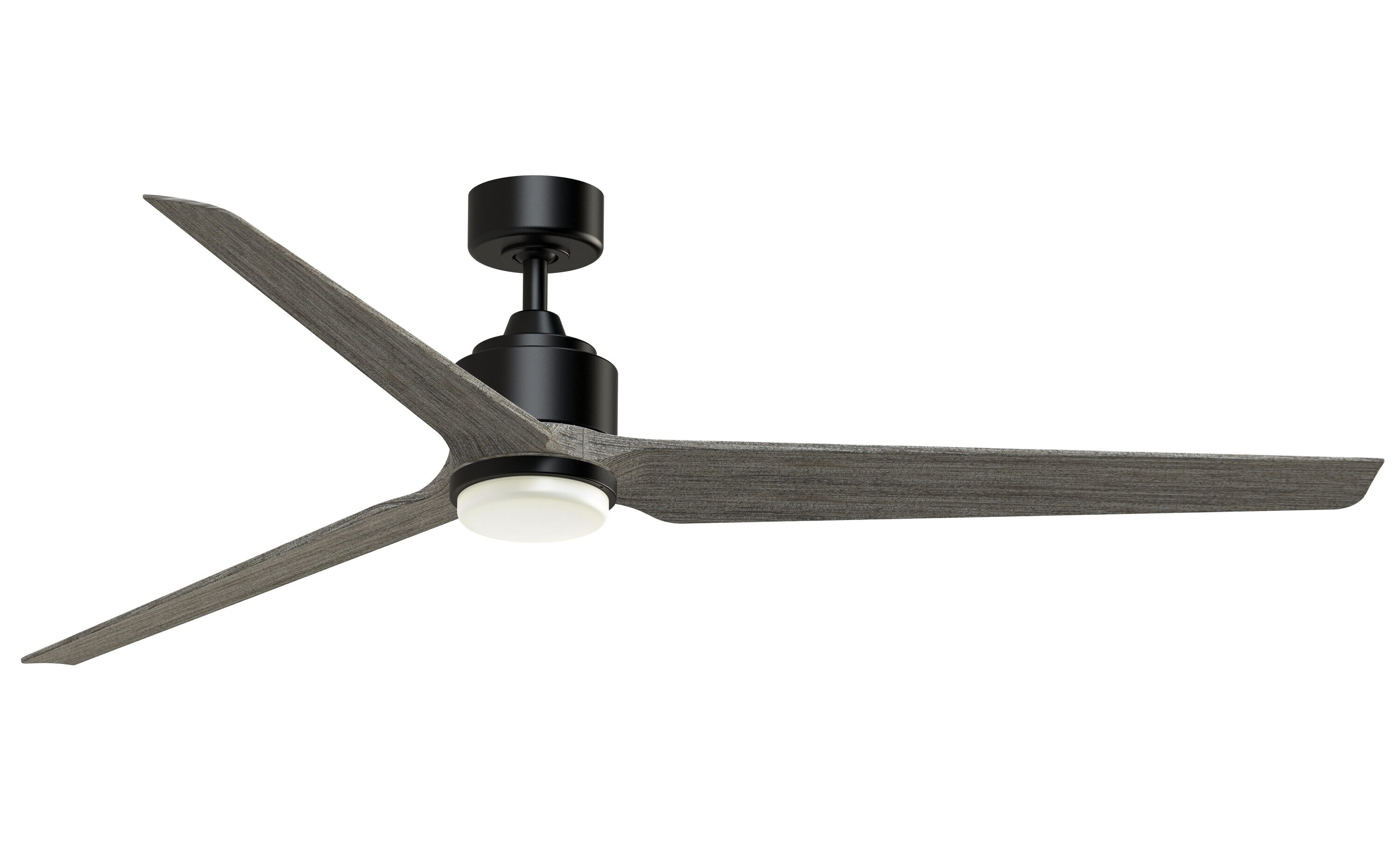 Fanimation TriAire Custom 72-in Black with Weathered Wood Blades Color-changing Integrated LED Indoor/Outdoor Smart Propeller Ceiling Fan with Light and Remote (3-Blade) FPD8515BLW-72WEW-LK Sansujyuku sansujyuku.com