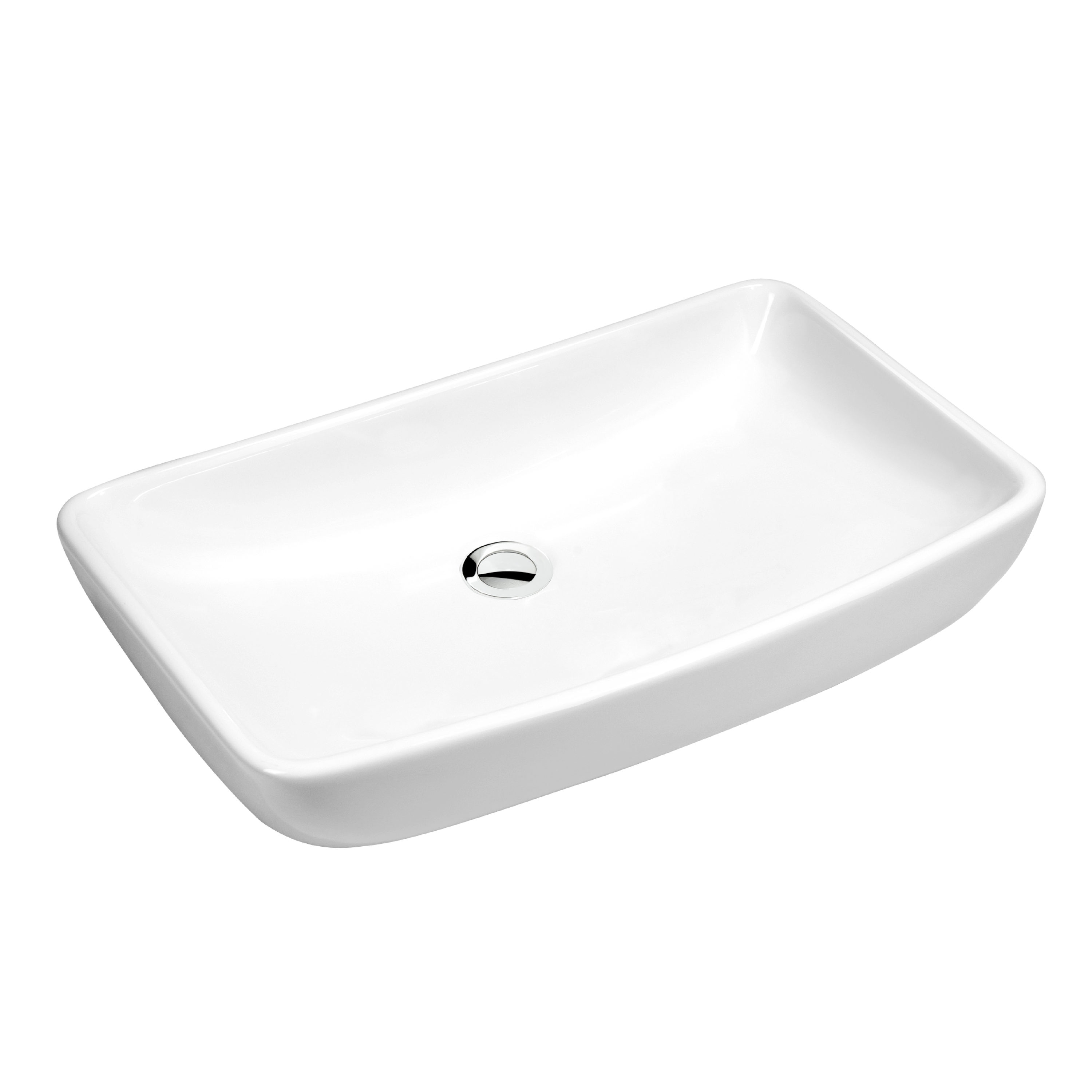 Karran Valera White/Glossy Vessel Rectangular Modern Bathroom Sink (24 ...