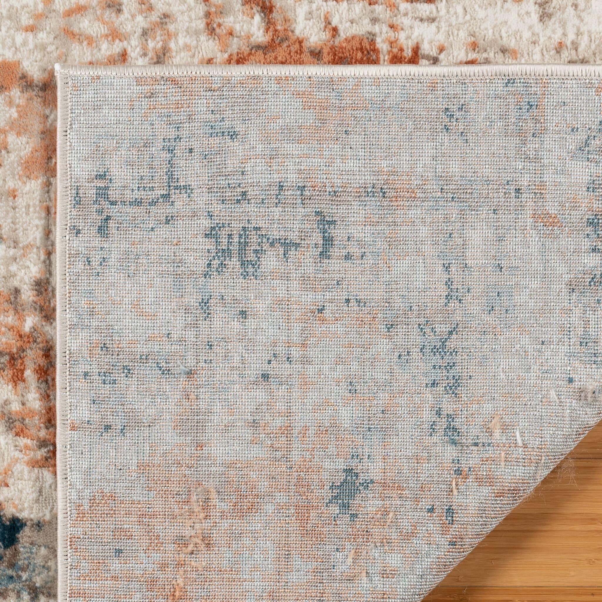 Gray and Beige Tufted Rectangular 8' x 10' Synthetic Area Rug