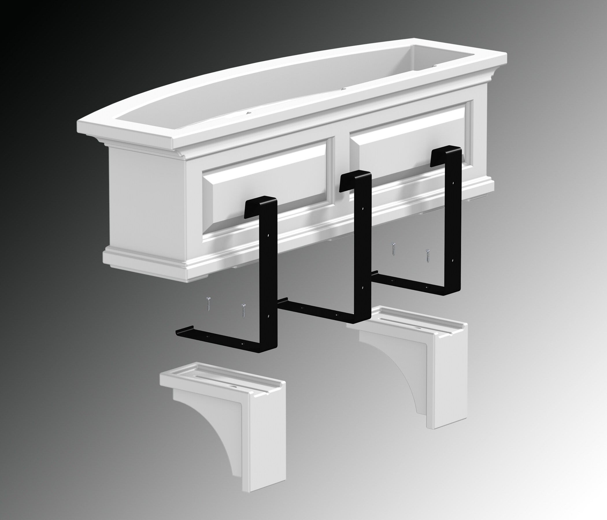 Mayne Nantucket 8" X 4" X 7", 1.4 Lbs., Polyethylene Corbels In Espresso 2 Pack