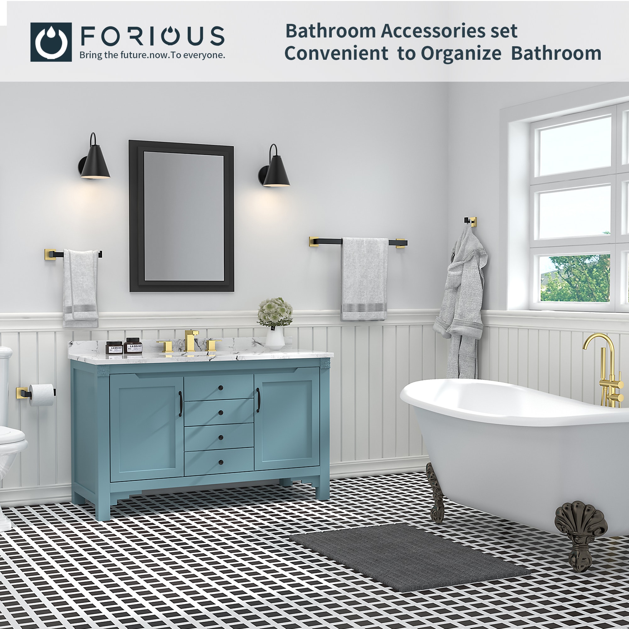 FORIOUS LL19002BG5A Decorative-Bath-Hardware-Kits - View #8
