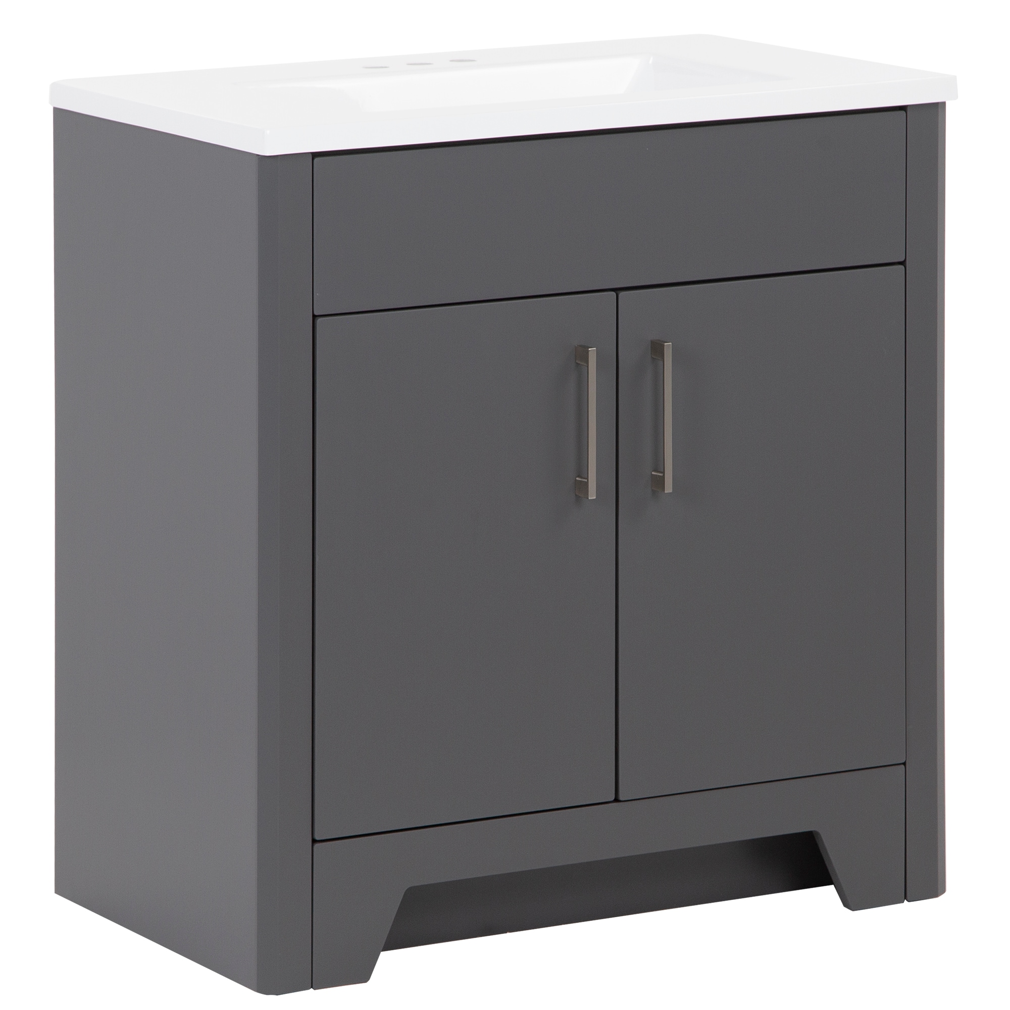 Diamond NOW Shelby 30-in Cement Gray Single Sink Bathroom Vanity with ...