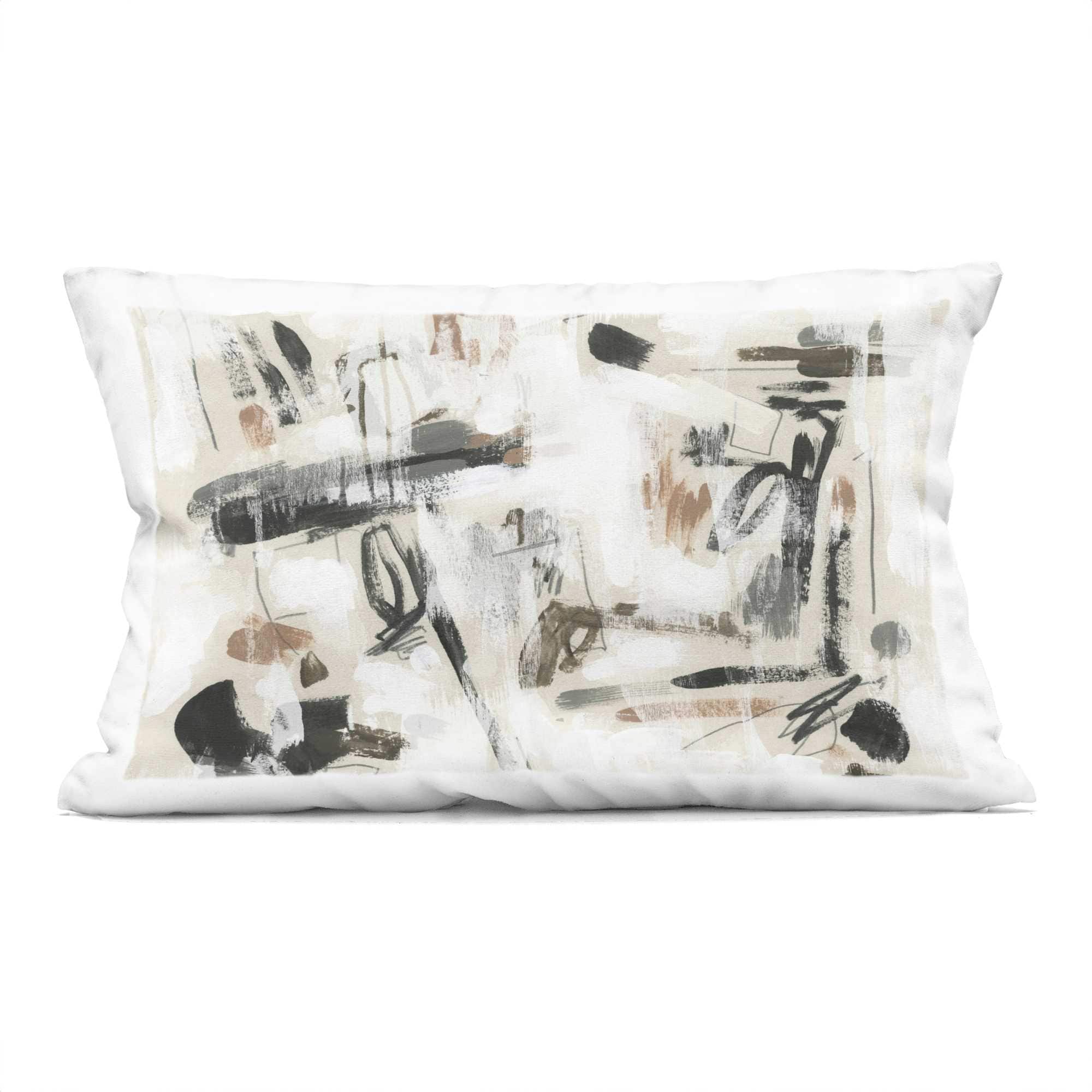 Stupell Industries PLO-861-RCW-14X20 Subtle Abstract Brush Strokes Decorative Printed Pillow Design by June Erica Vess
