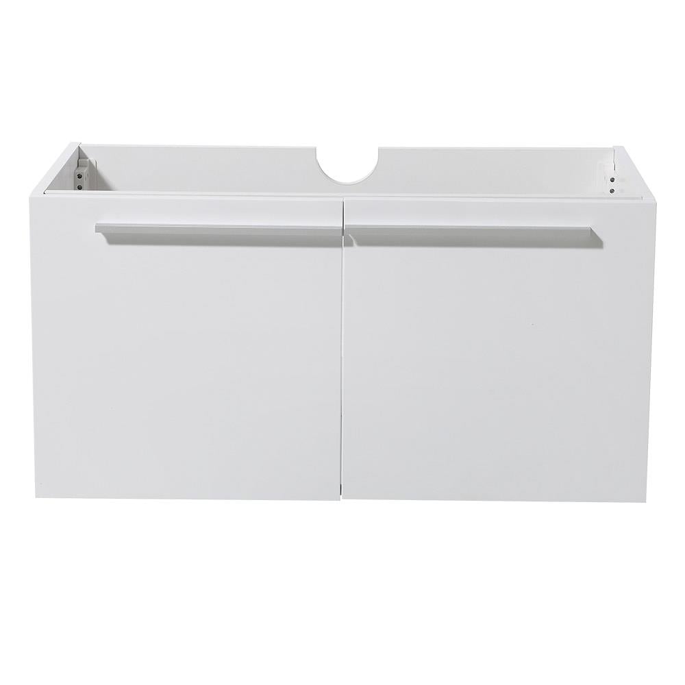 Fresca FCB8090WH Vista 36-in White Floating Bathroom Vanity Base Cabinet without Top