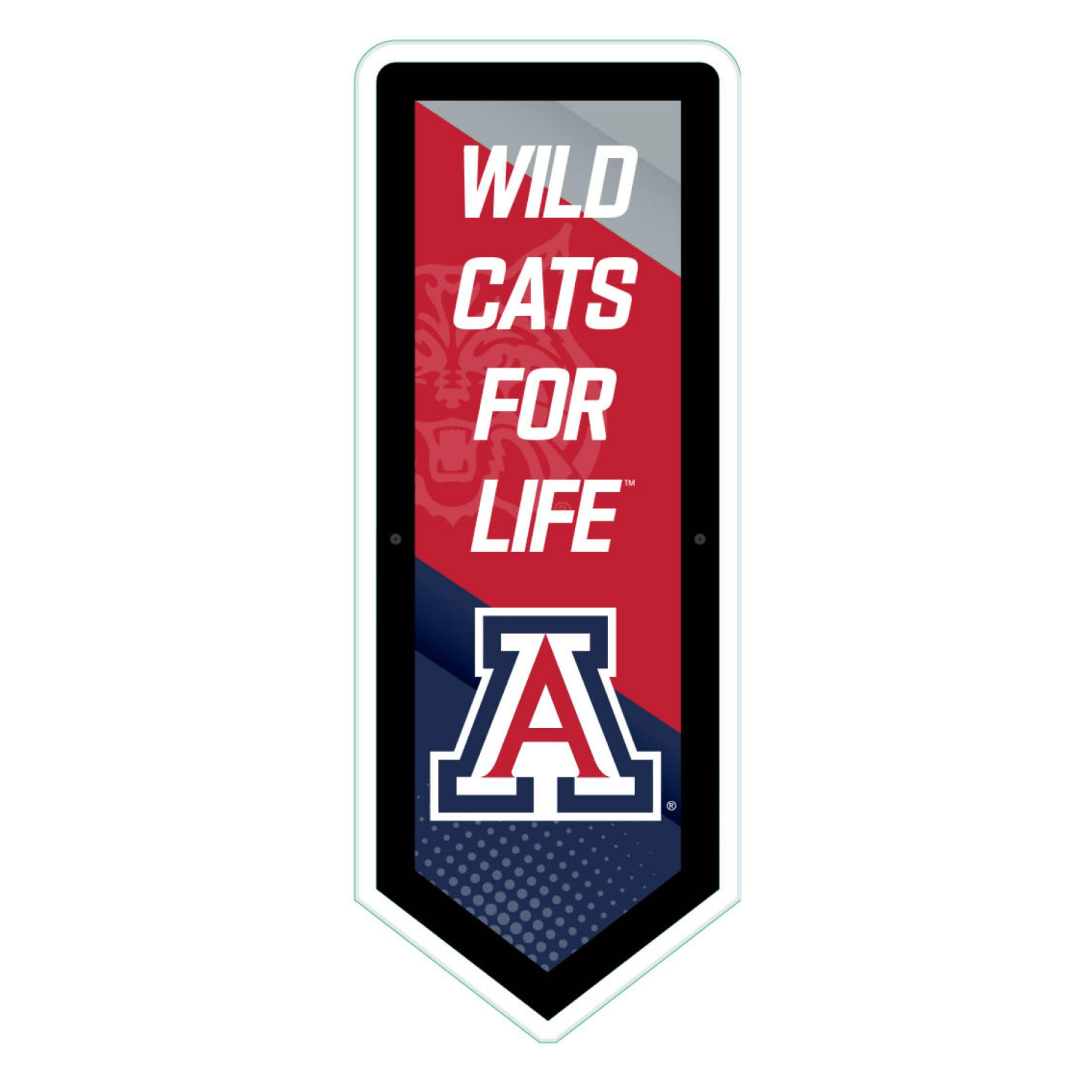 Evergreen 8LED945PEN Arizona Wildcats 8.87-in W x 22-in H Acrylic Sports Wall Phrases Wall accent