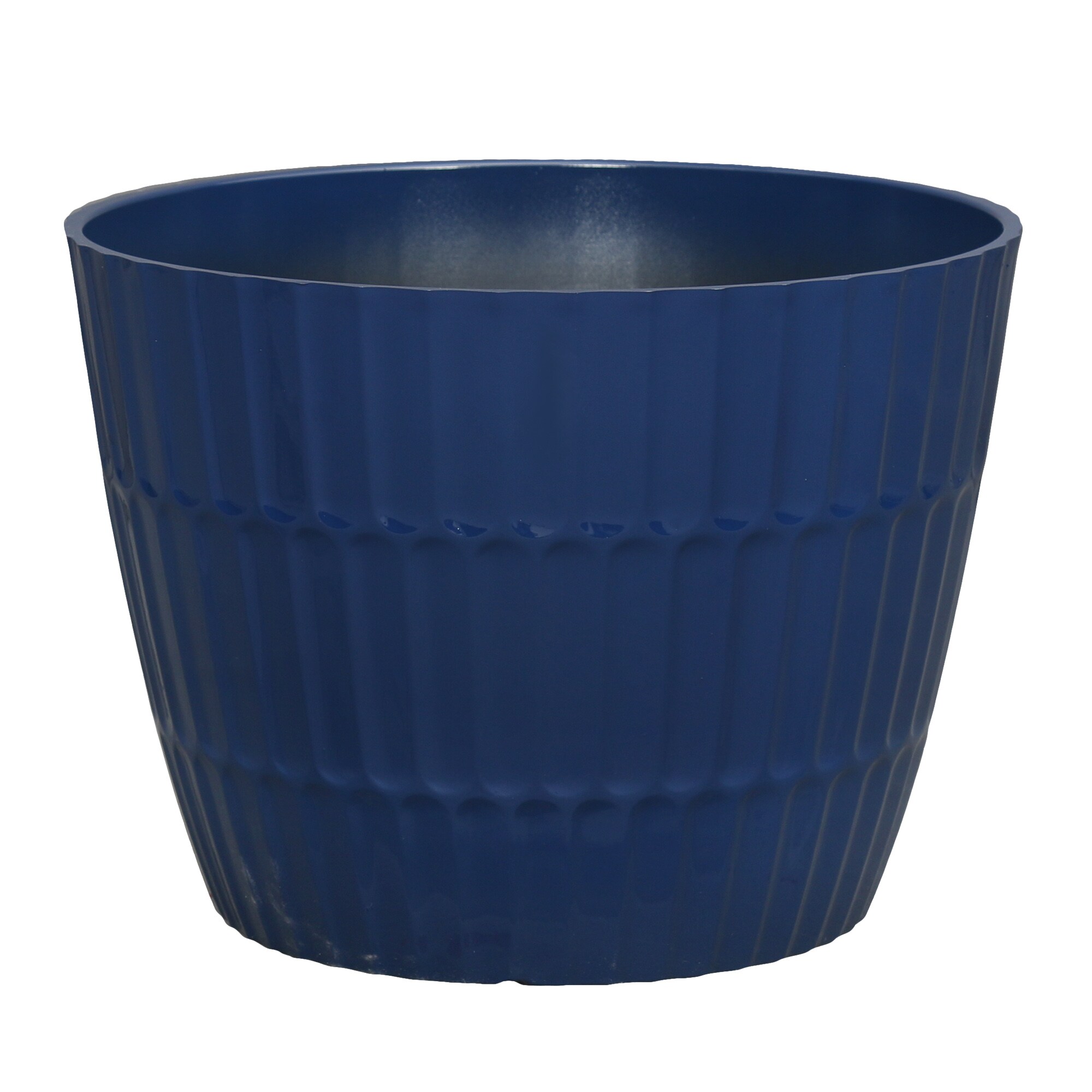 Style Selections PLG1712PBG Round 10.83-Inches W Medium Blue Resin Contemporary/Modern Indoor/Outdoor Planter with Drainage Holes