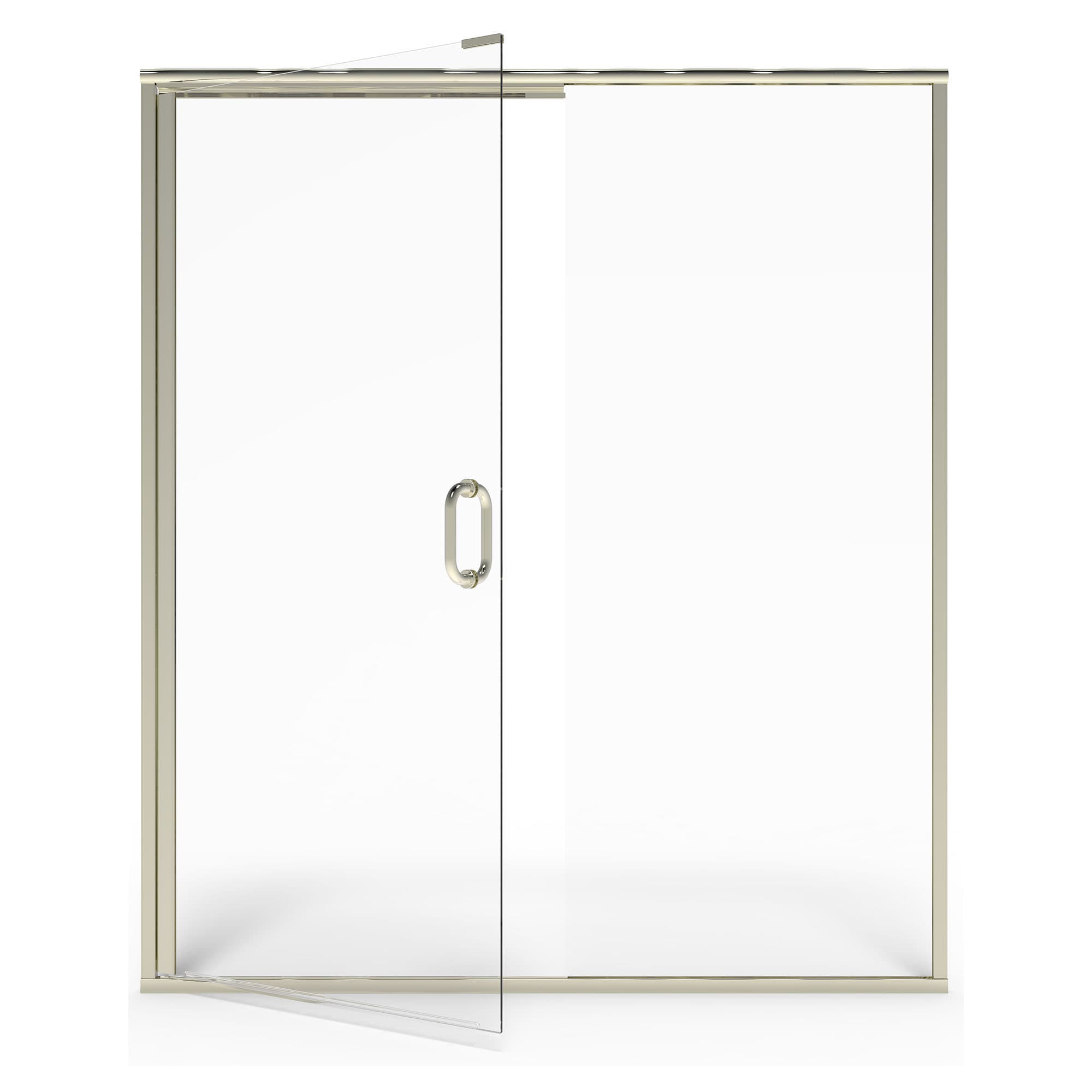 Brushed Nickel 56-in to 60-in x 76-in Semi-frameless Hinged Soft Close Shower Door in Gold | - American Standard AM00816400.006