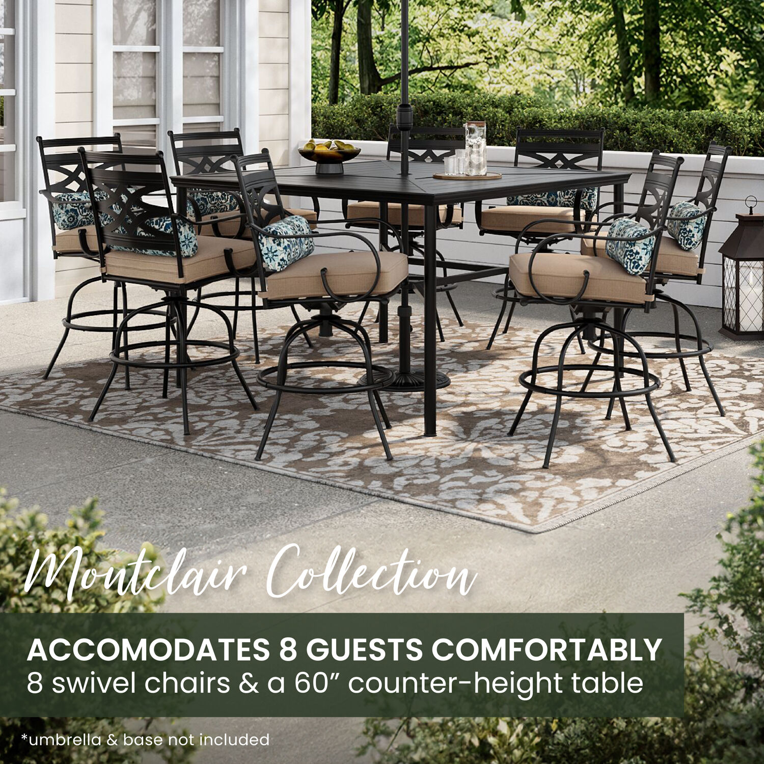 Hanover MCLRDN9PCBRSW8-TAN Patio-Dining-Sets - View #3
