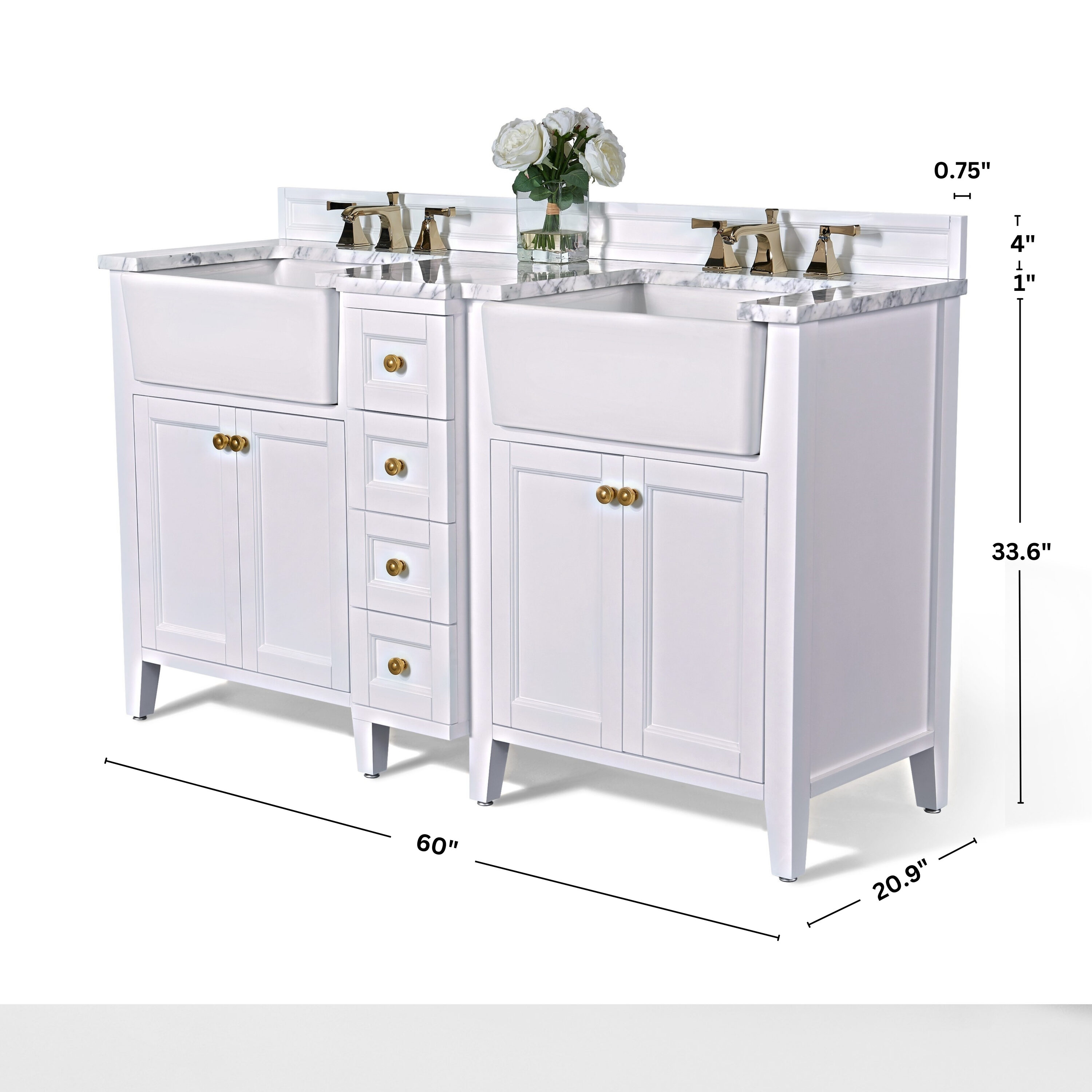 Ancerre Designs VTSADELINE60WCWGD Bath-Vanity-Combo - View #6