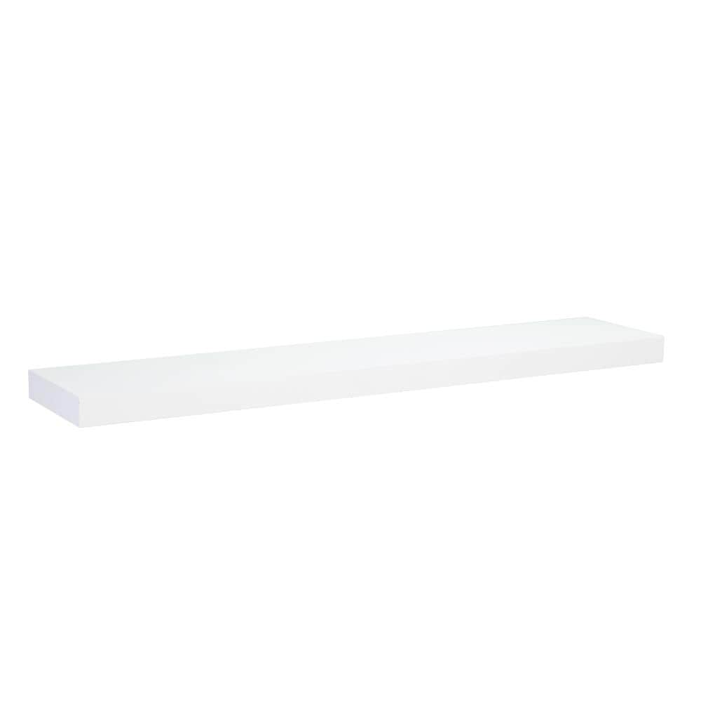 Boston Loft Furnishings ATG3847EN 48-in L x 10-in D x 2-in H White Wood Floating Shelf