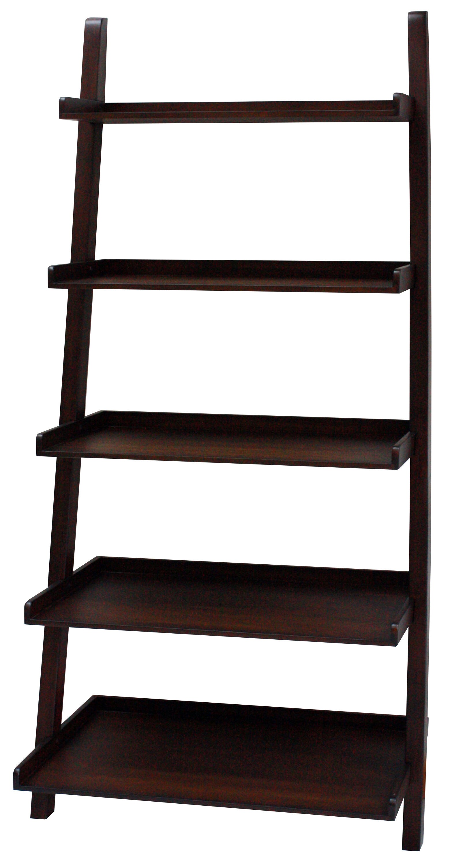 allen + roth Deep Chocolate 5Shelf Ladder Bookcase (27in W x 72.75in