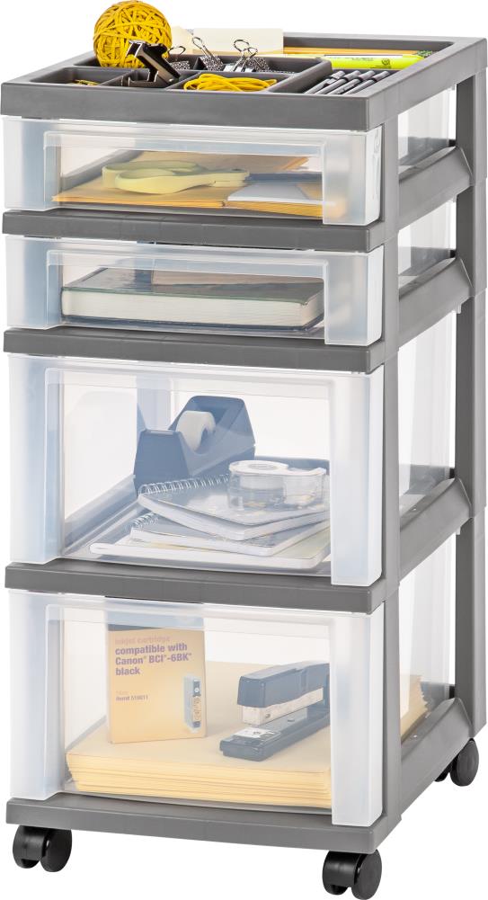 Home Basics Grey Storage Drawer Tower 9.25-in H x 6.8-in W x 5.25-in D in  the Storage Drawers department at