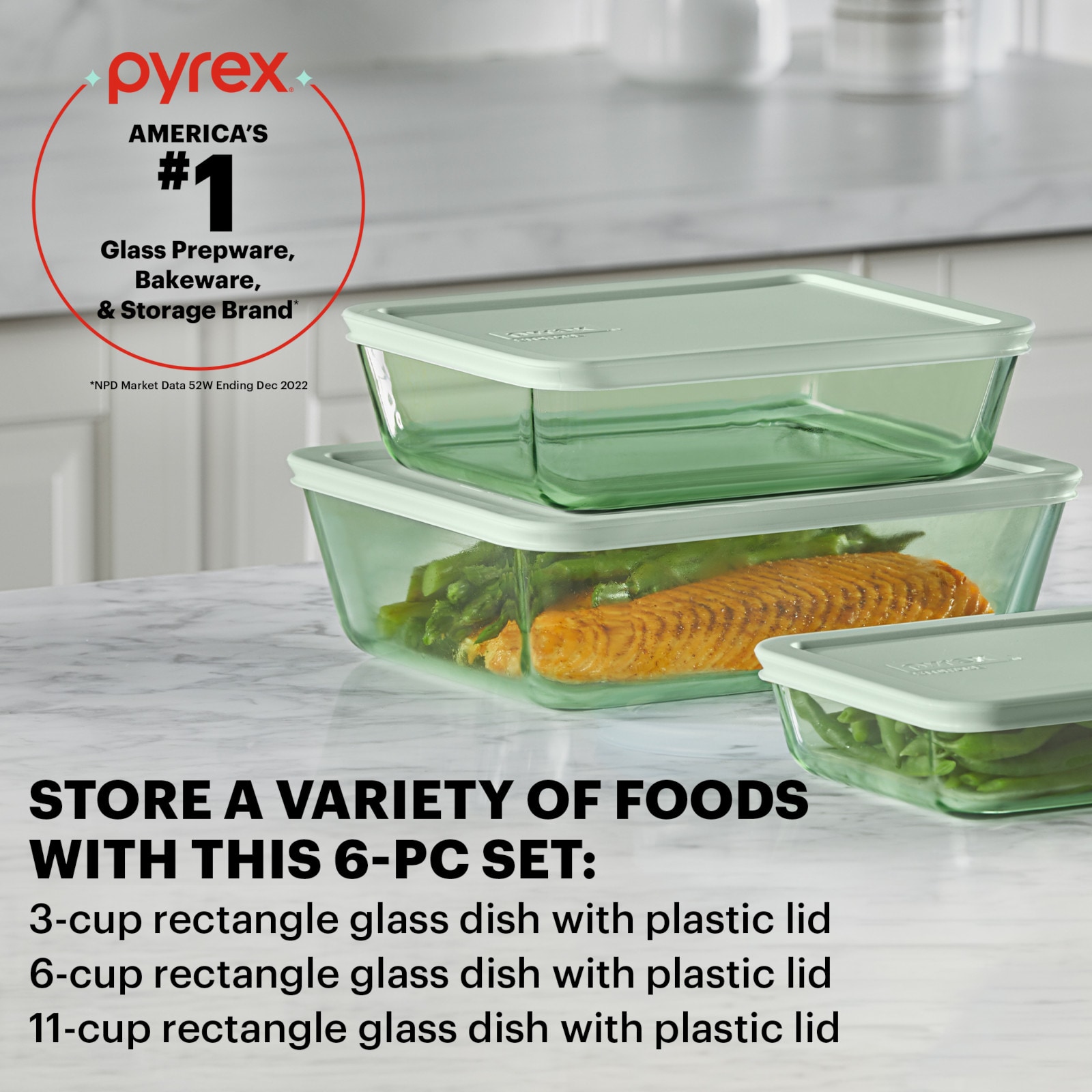 PYREX Simply Store Multisize Glass Bpa-free Reusable Food Storage ...