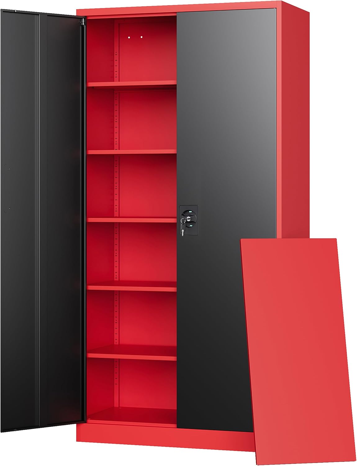 Letaya -  Metal Storage Cabinets with Lock 71 Tall Locker Organizer Steel Cabinets Adjustable She...