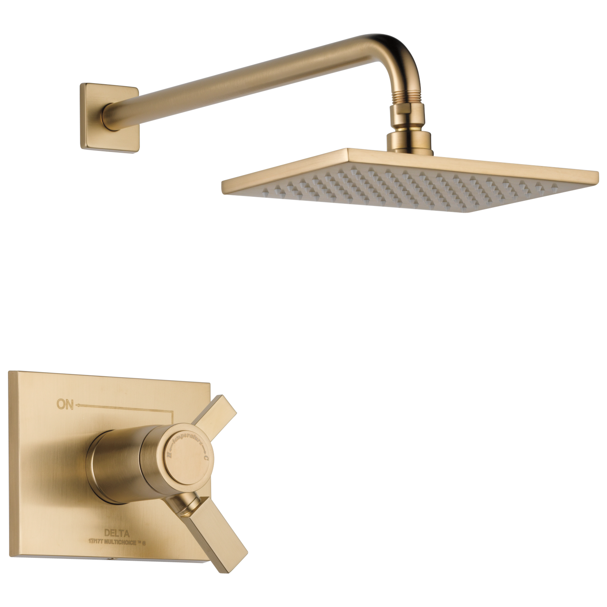 Delta T17T253-CZ-WE Vero TempAssure Champagne Bronze 2-handle Single function 5.7-Inches Square Shower Faucet