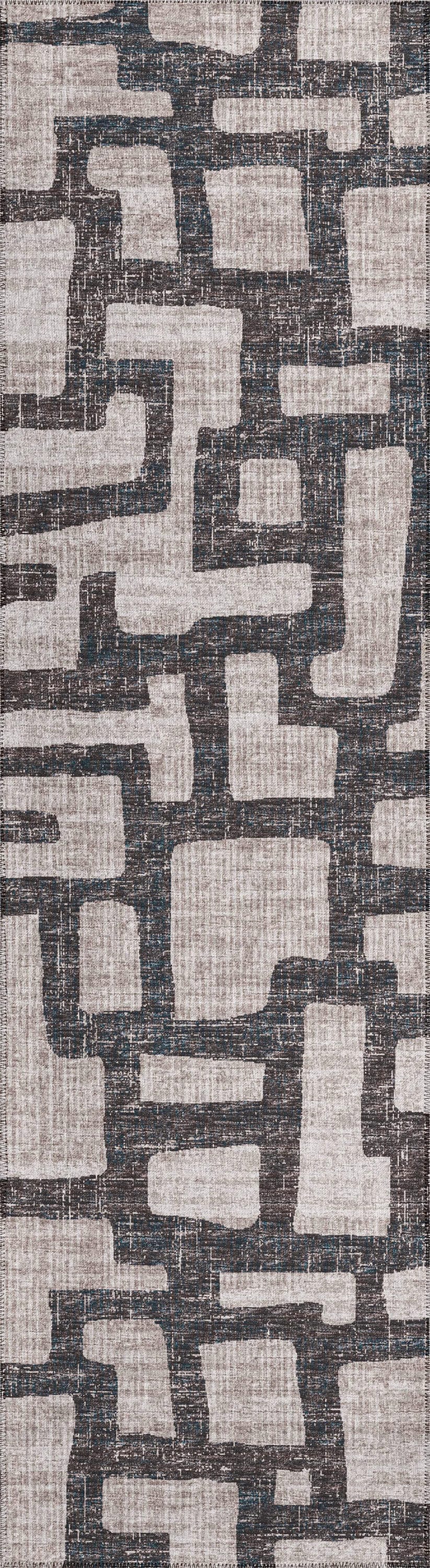 Contemporary Transitional Gray Runner Rug Non Skid Washable Rug